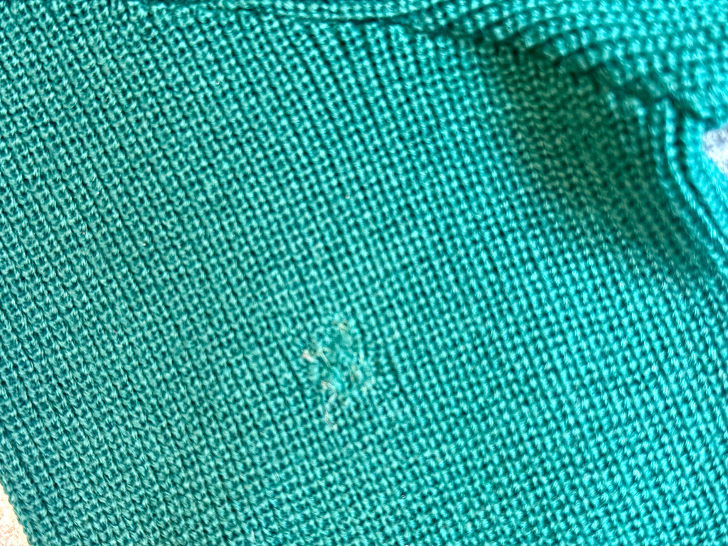 1930's/40's Pure Wool Deep Emerald Green Cardigan Sweater ~ Size M