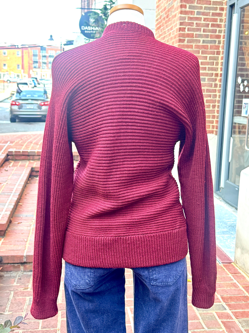 1930's Hand Knitted German Sweater ~ German Handmade Ribbed Knit Zip Down Cardigan