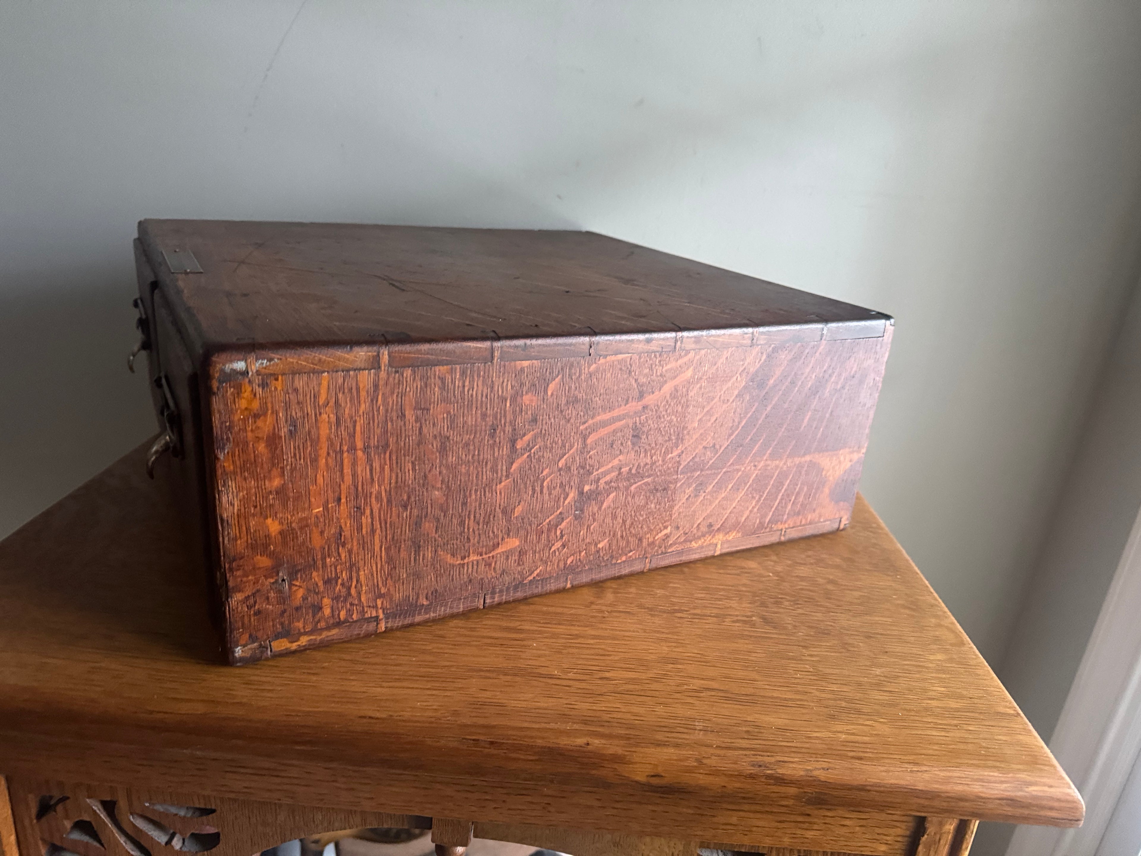 Antique Oak Card Catalog Cabinet | 2 Drawer Wooden Filing Cabinet | Oak Storage Cabinet