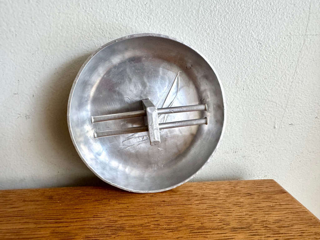 Vtg Nautical Themed Hammered Aluminum Ashtray | Wendell August Forge Inc. Ashtray