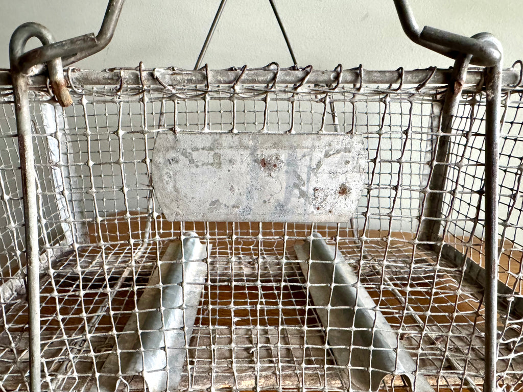 Antique Wire Basket With Two Handles | Wire Backet With Wooden Bottom | Display Basket