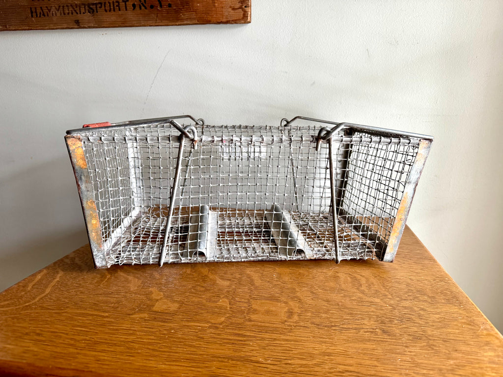 Antique Wire Basket With Two Handles | Wire Backet With Wooden Bottom | Display Basket