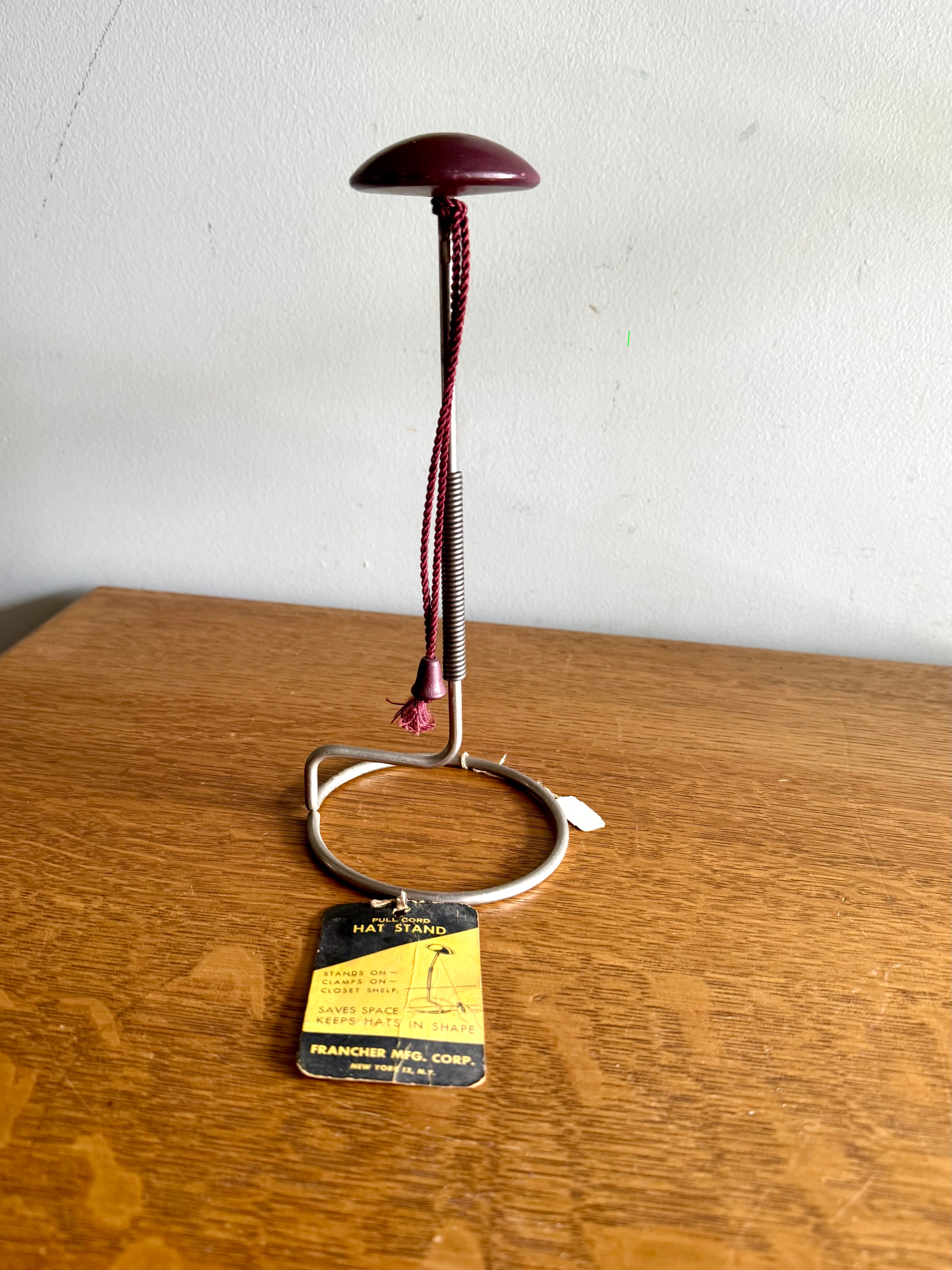 Vintage Francher MFG Display Hat Stand | Pull Cord Hat Stand |