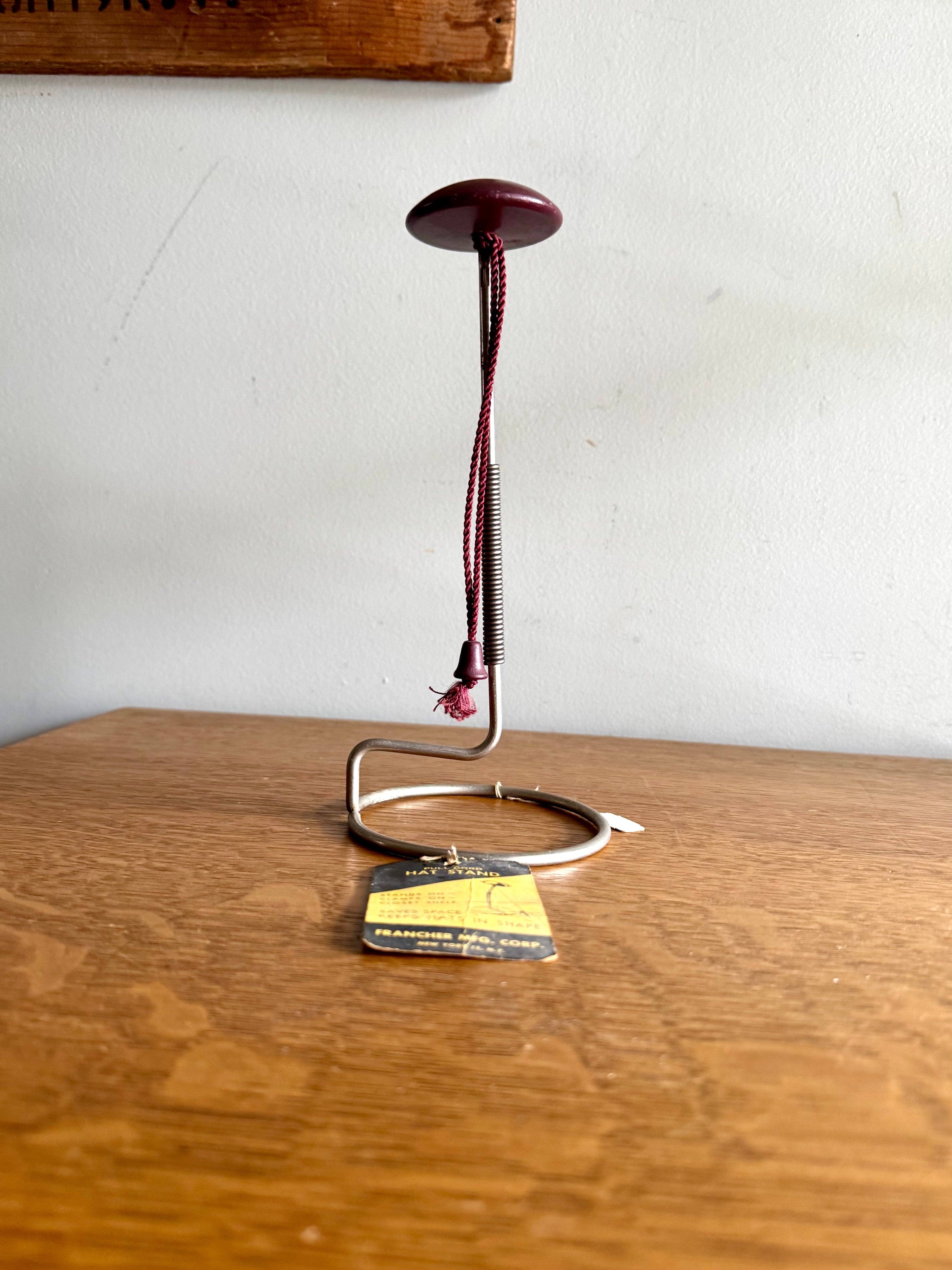 Vintage Francher MFG Display Hat Stand | Pull Cord Hat Stand |