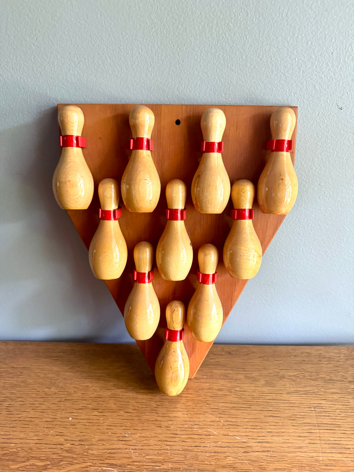 Rare VTG MCM Wooden Bowling Pin Mounted Trophy Mount ~ Bowling Accomplishment Trophy
