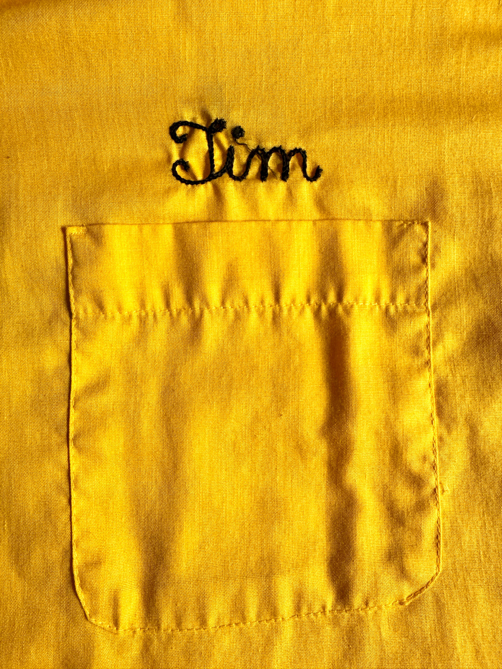 Vtg Yellow Buttom Up Work Shirt ~ J & J Vending Bowling Shirt ~ Yellow Bowling Shirt