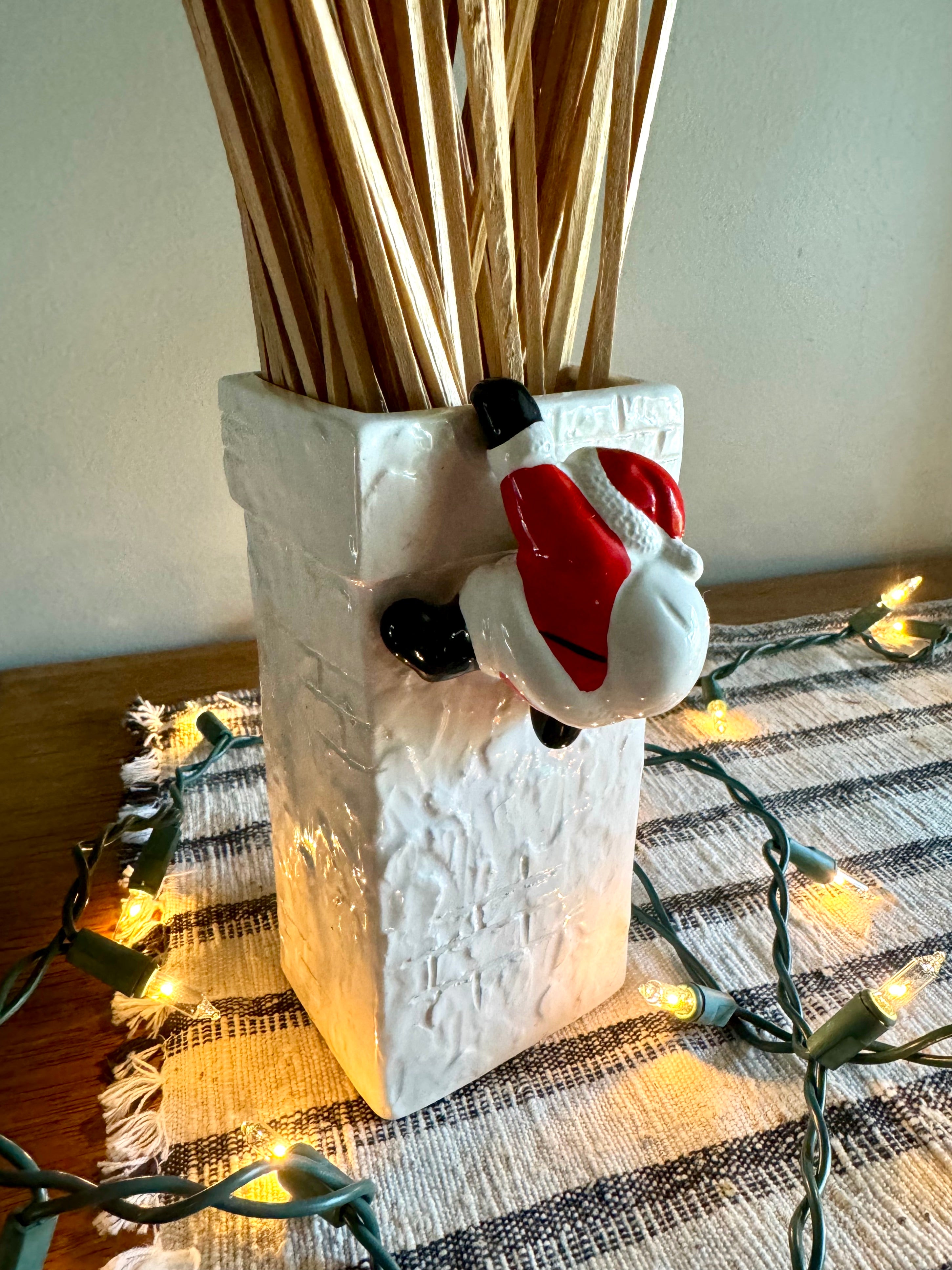Vtg Fitz And Floyd Santa Claus Climbing Into Chimney Match Holder 1977 Christmas