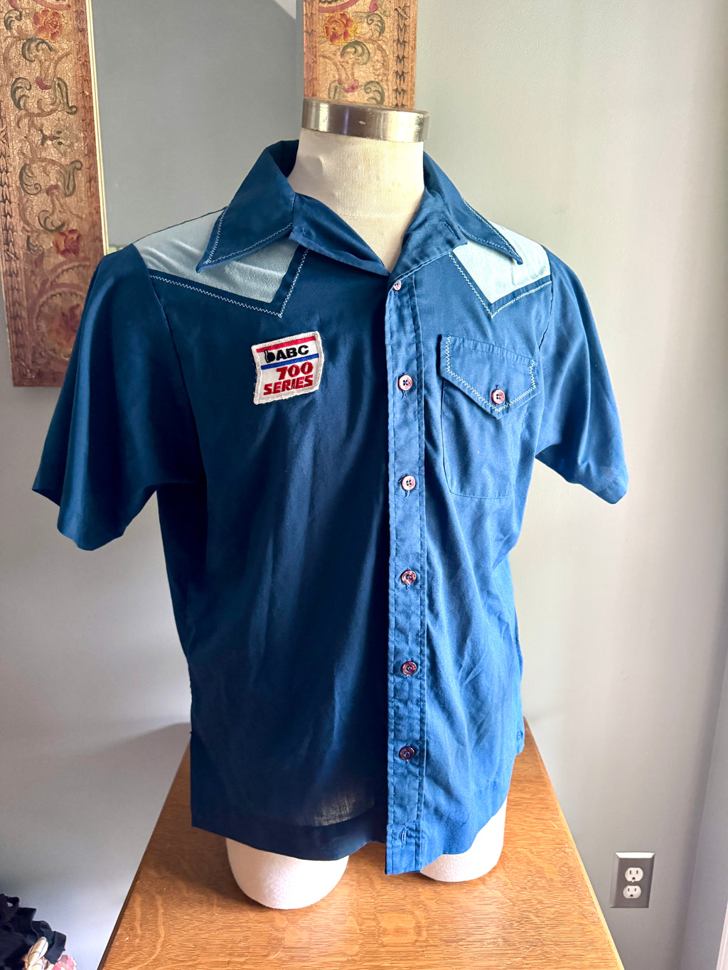 Vtg Blue King Louie Tenn. Air Guard Bowling Shirt ~ Nashville Tenn. Air Guard Bowling Shirt