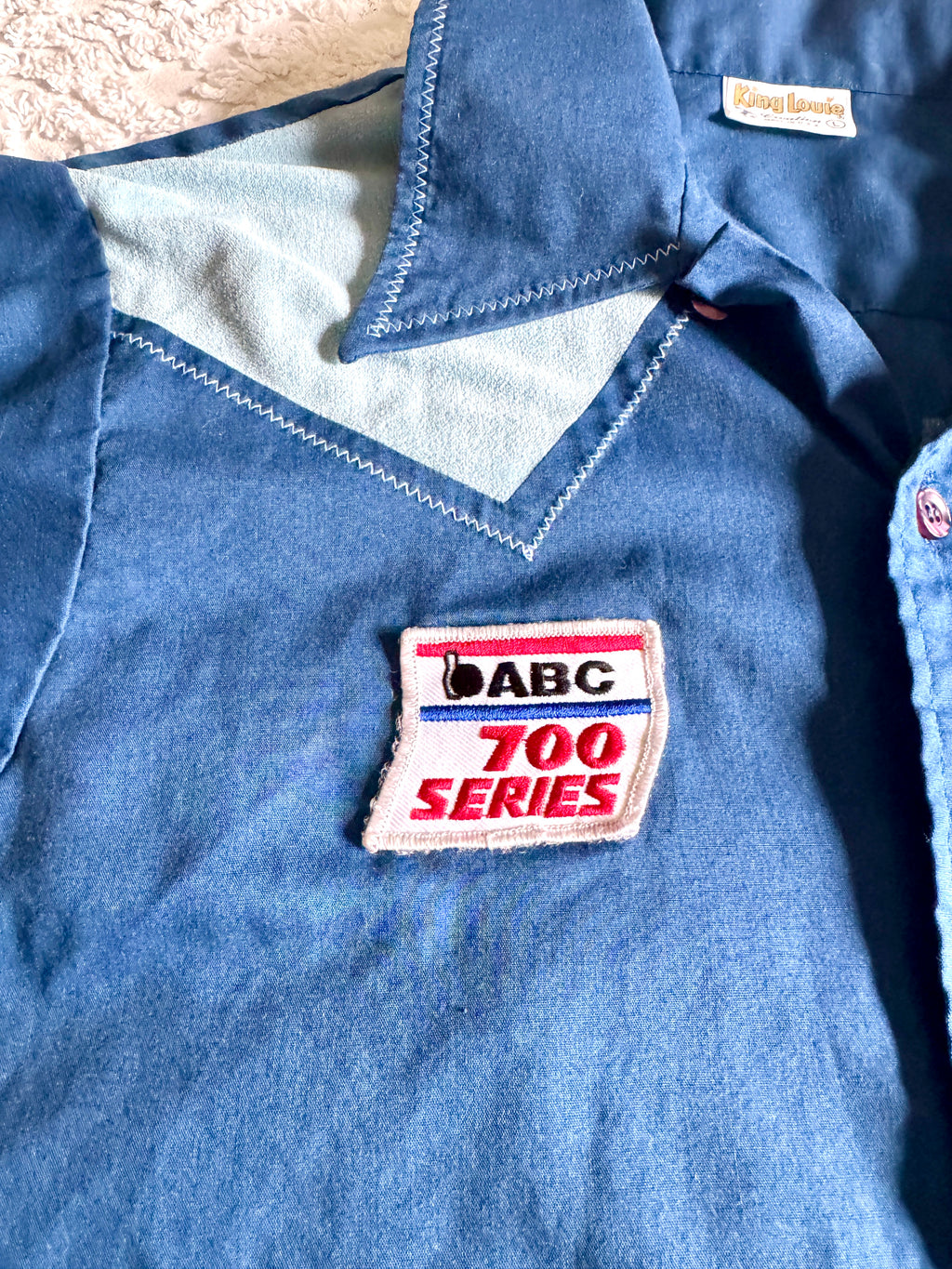 Vtg Blue King Louie Tenn. Air Guard Bowling Shirt ~ Nashville Tenn. Air Guard Bowling Shirt