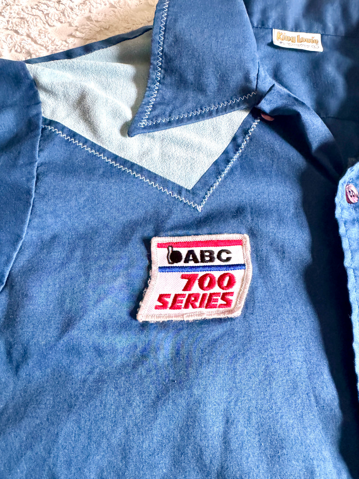 Vtg Blue King Louie Tenn. Air Guard Bowling Shirt ~ Nashville Tenn. Air Guard Bowling Shirt