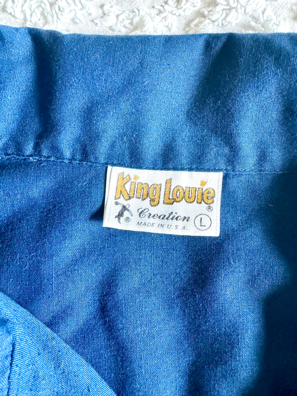 Vtg Blue King Louie Tenn. Air Guard Bowling Shirt ~ Nashville Tenn. Air Guard Bowling Shirt
