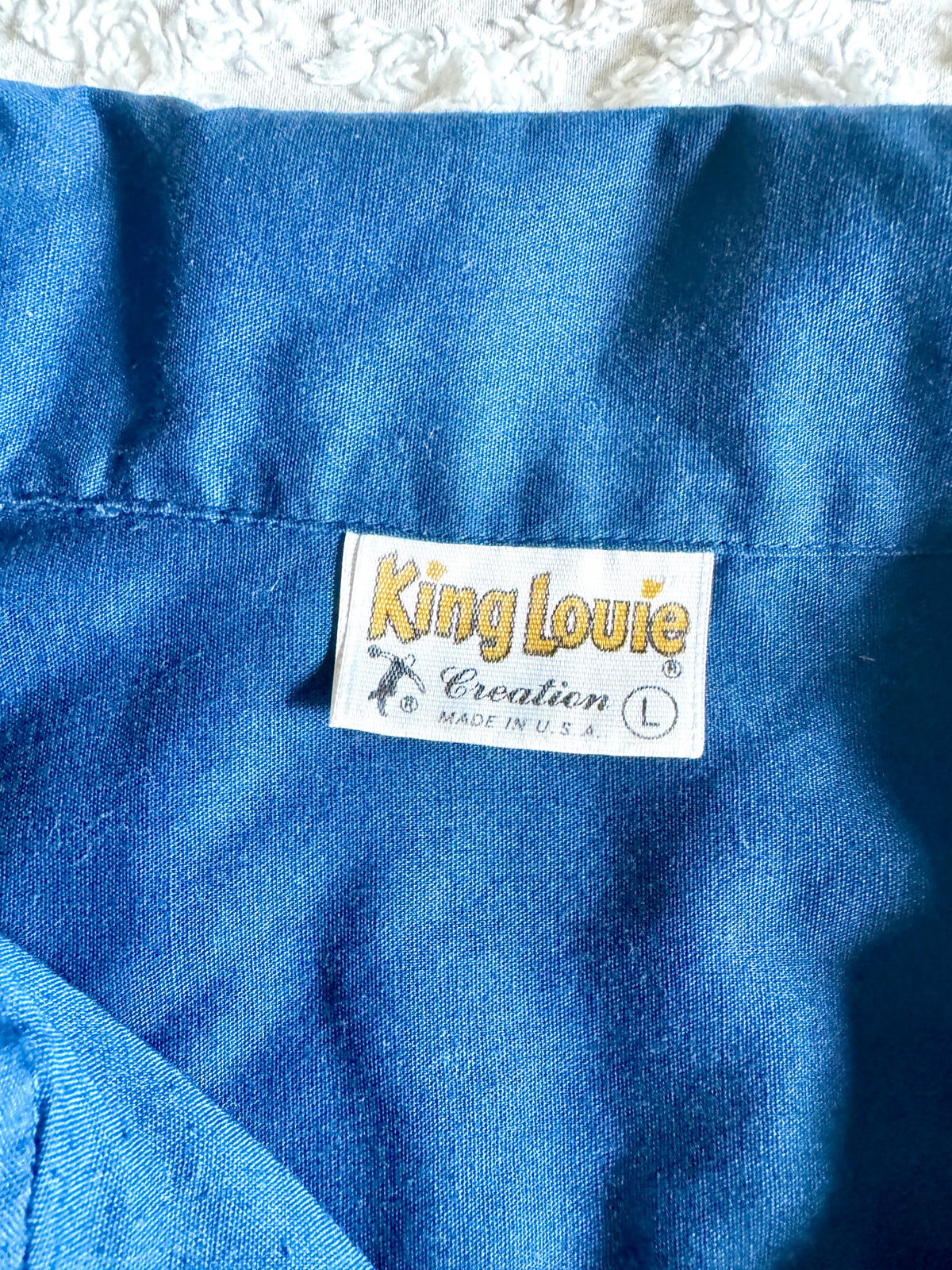 Vtg Blue King Louie Tenn. Air Guard Bowling Shirt ~ Nashville Tenn. Air Guard Bowling Shirt
