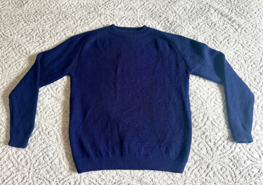 Vintage Patagonia Wool Chamonix Guide Sweater ~ XLarge Blue Pullover Crewneck