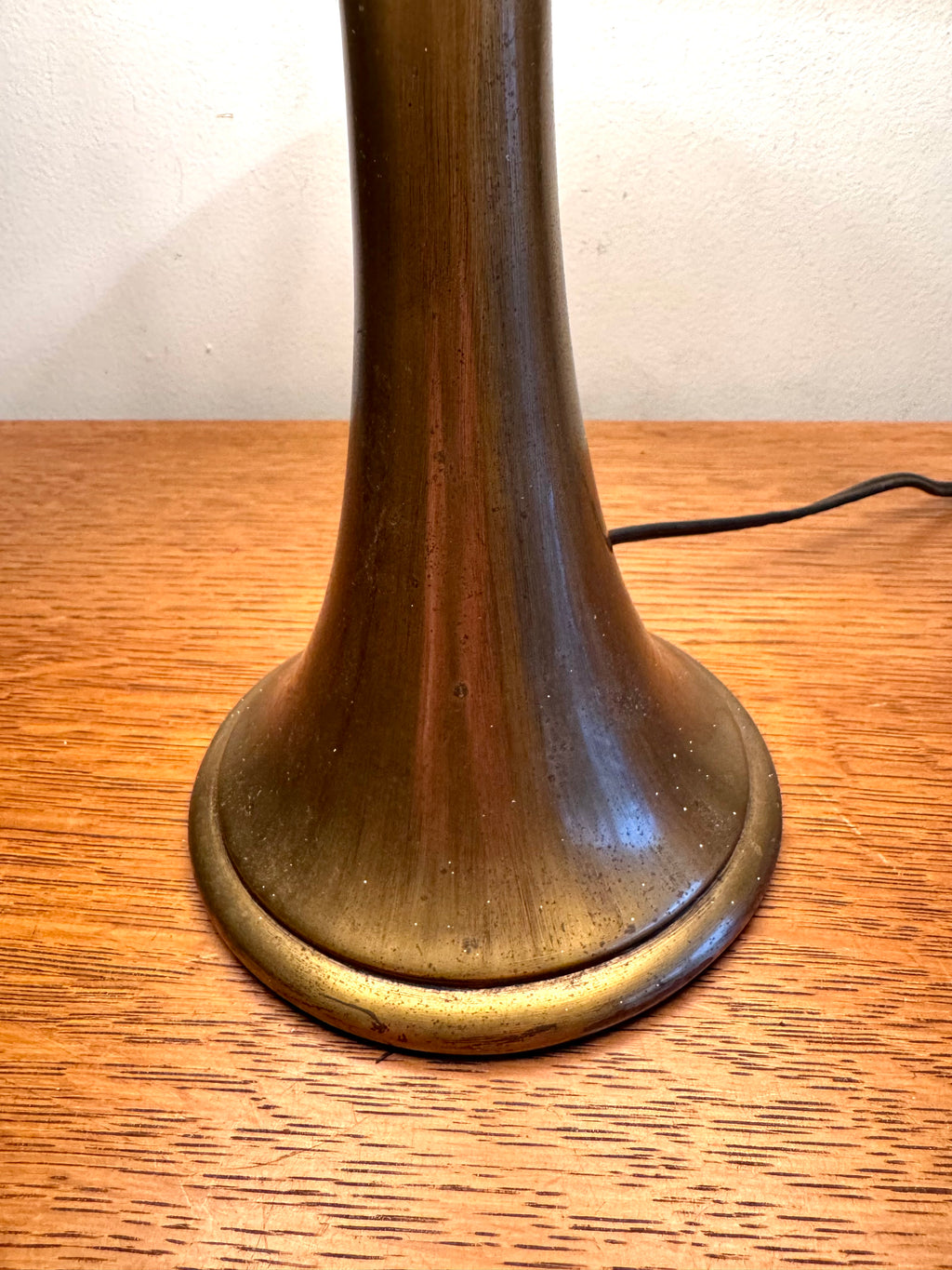 Vtg Brushed Brass Small Pillar Lamp | Brass Accent Lamp (Shade not Included)