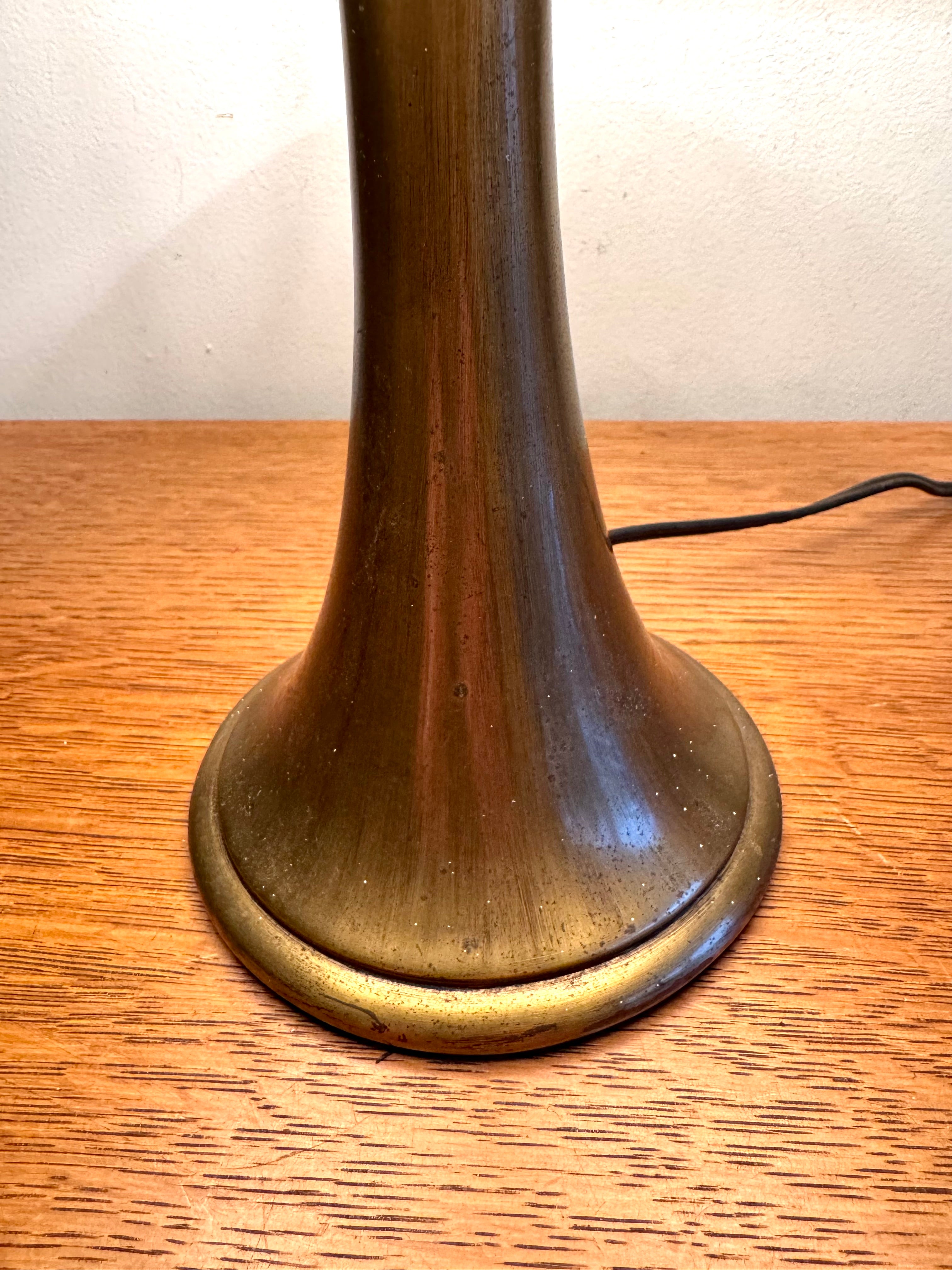 Vtg Brushed Brass Small Pillar Lamp | Brass Accent Lamp (Shade not Included)