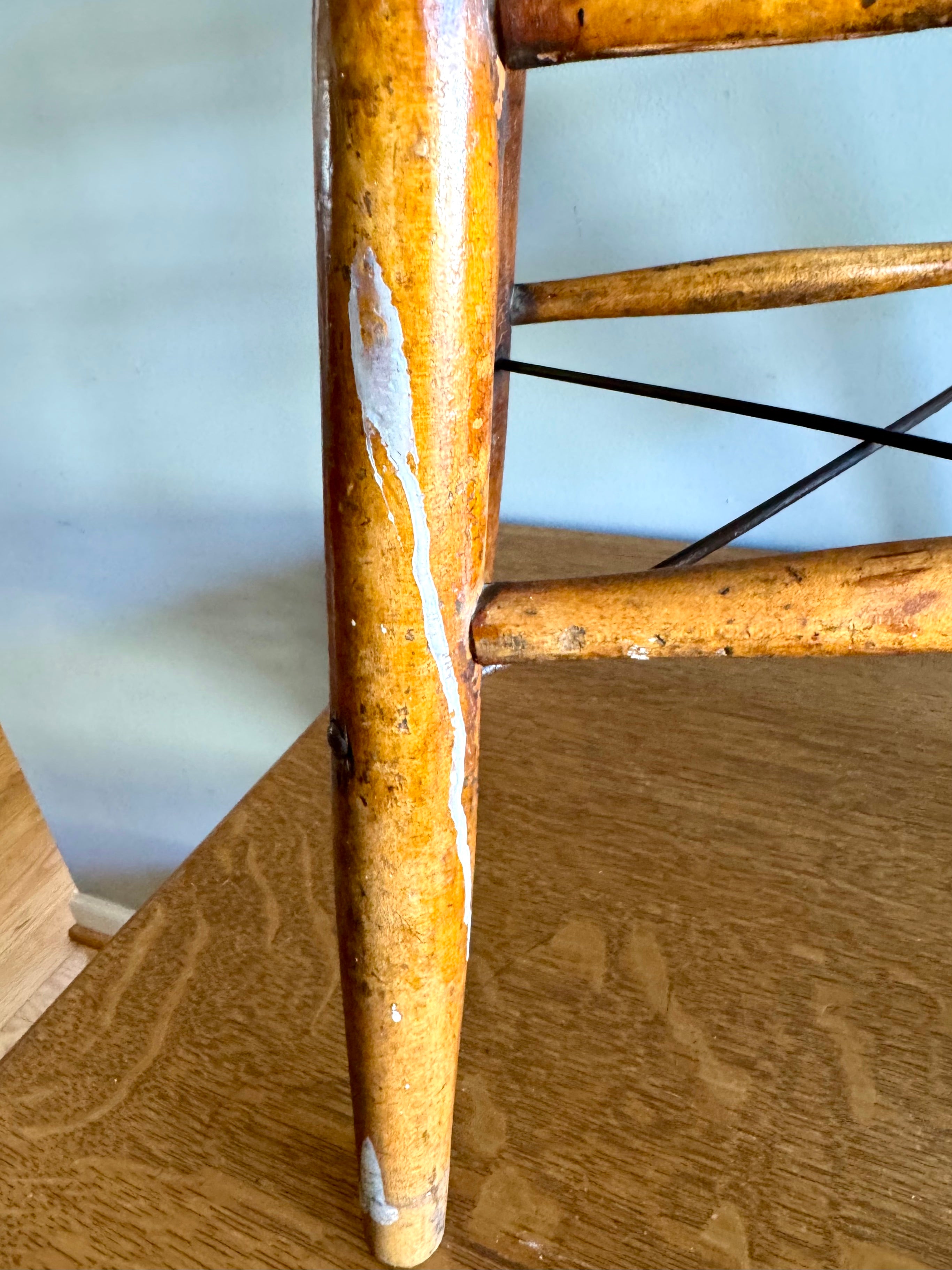 Antique Turned Leg Wooden Stool | Heywood Wakefield Style Wooden Stool