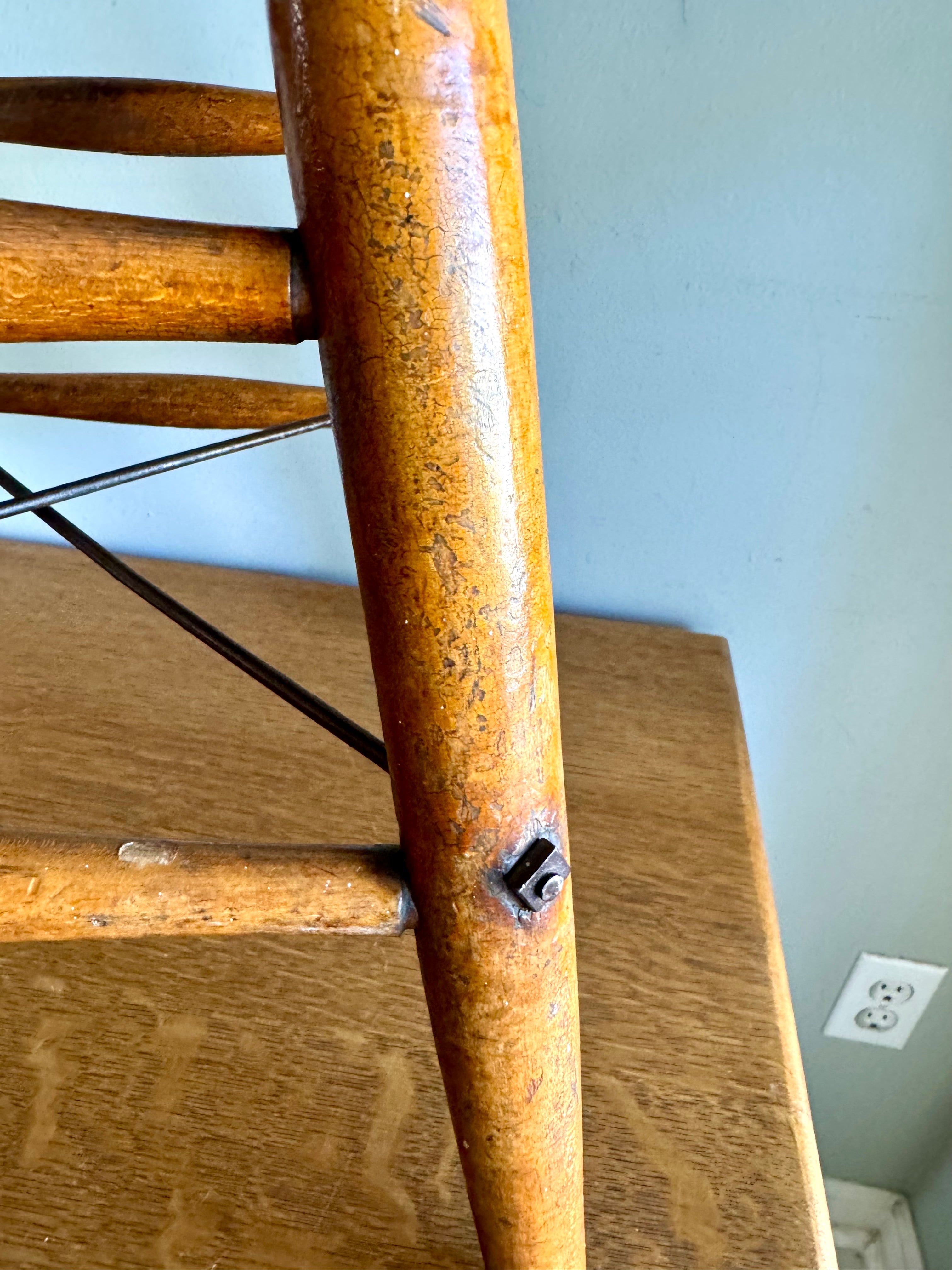 Antique Turned Leg Wooden Stool | Heywood Wakefield Style Wooden Stool