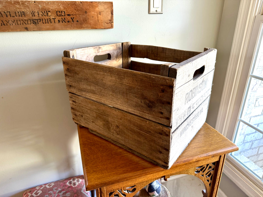 Distressed Wooden Robinson Cold Storage Crate | Winchester VA Wooden Crate