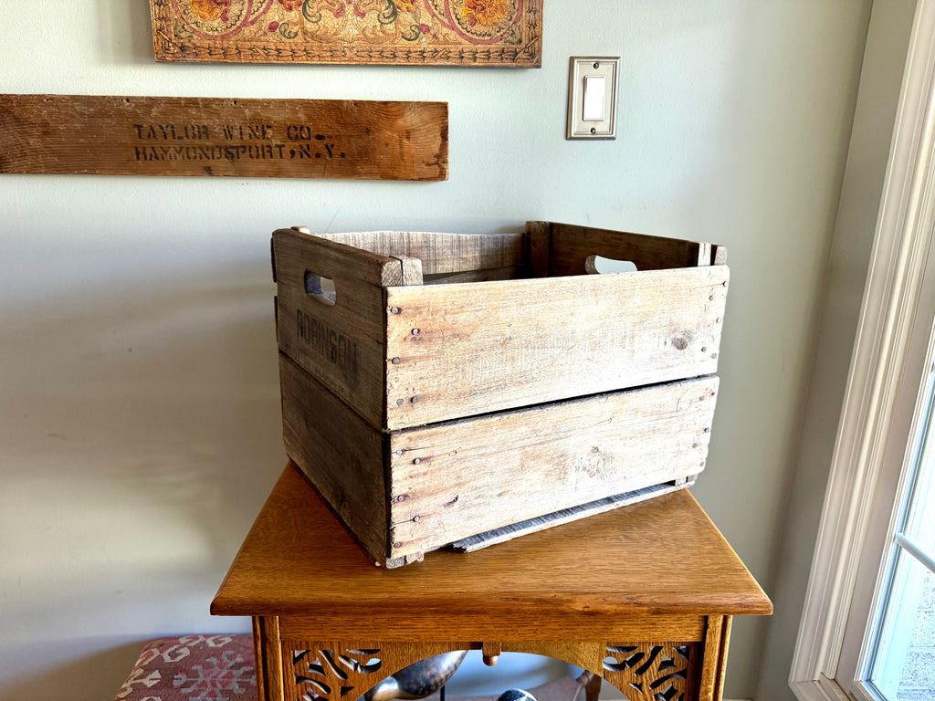 Distressed Wooden Robinson Cold Storage Crate | Winchester VA Wooden Crate