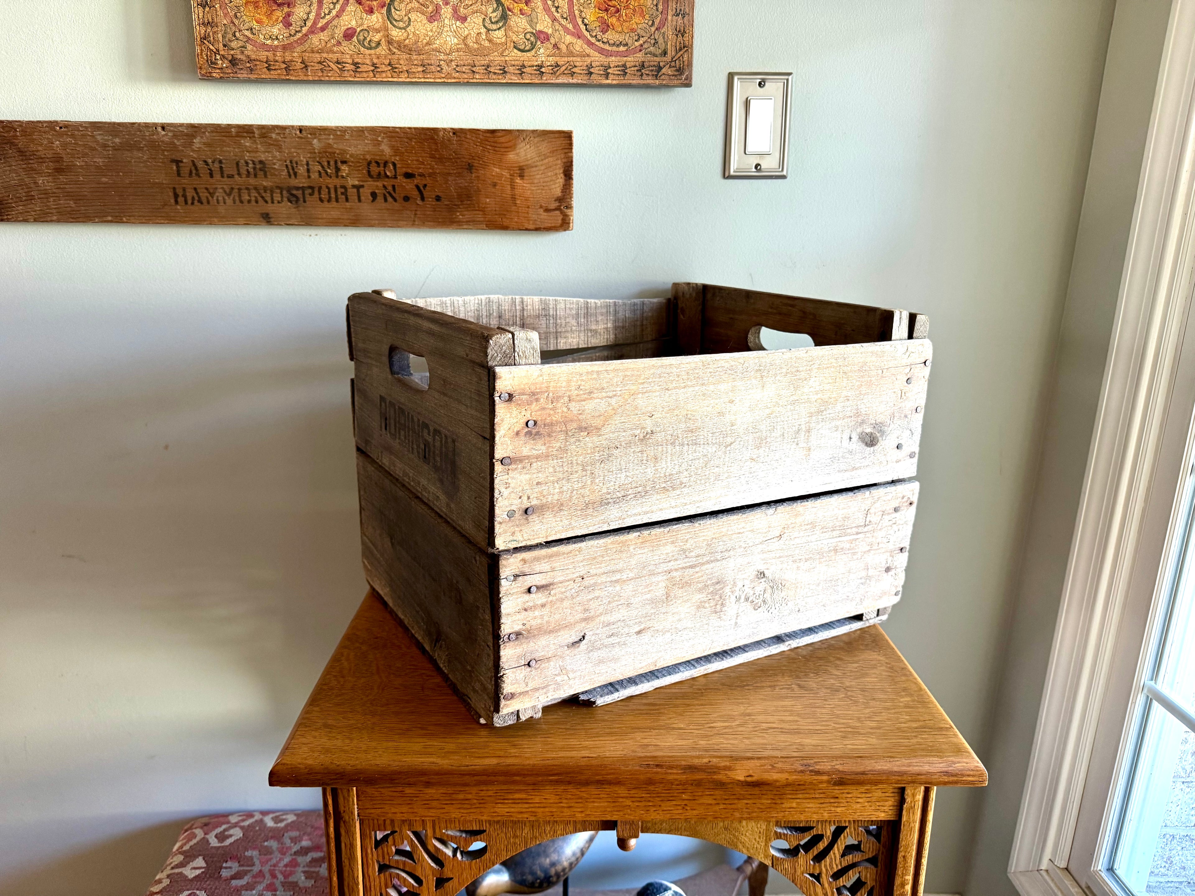 Distressed Wooden Robinson Cold Storage Crate | Winchester VA Wooden Crate