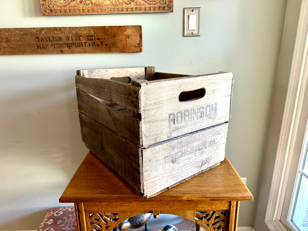 Distressed Wooden Robinson Cold Storage Crate | Winchester VA Wooden Crate