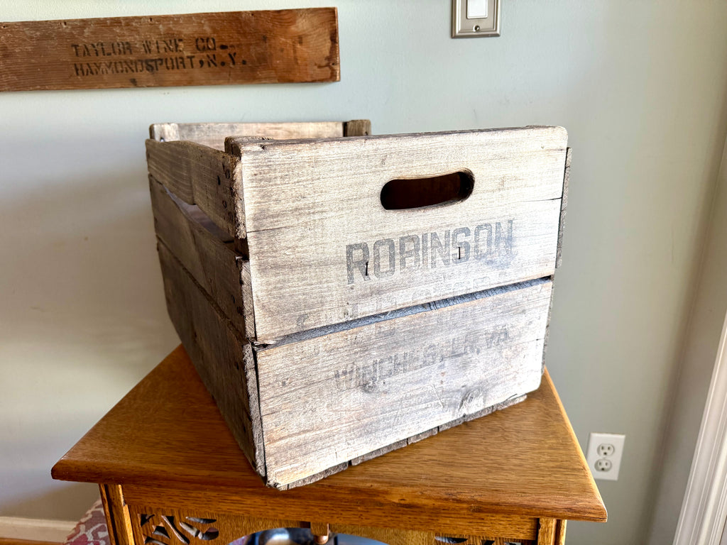 Distressed Wooden Robinson Cold Storage Crate | Winchester VA Wooden Crate