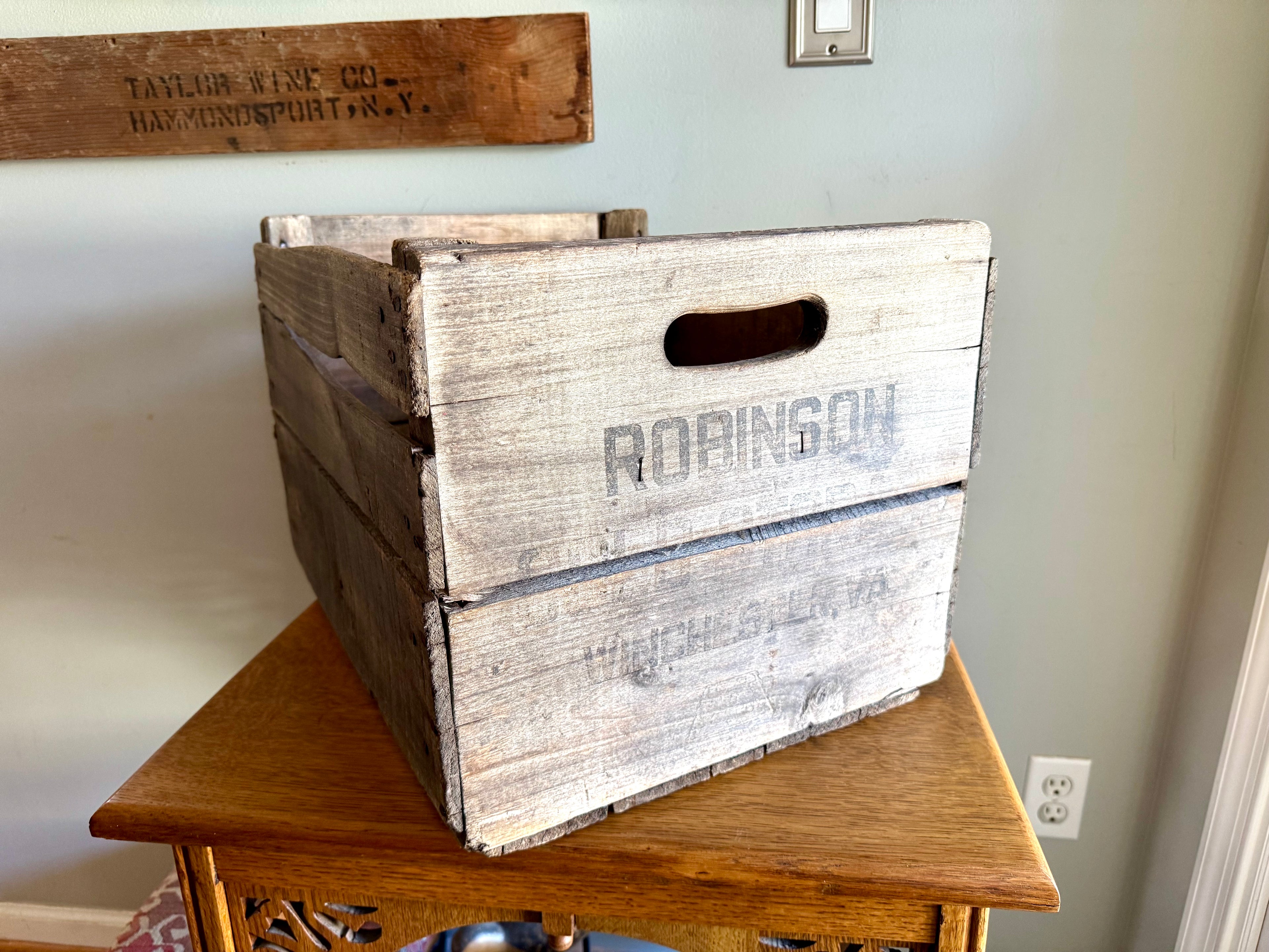 Distressed Wooden Robinson Cold Storage Crate | Winchester VA Wooden Crate