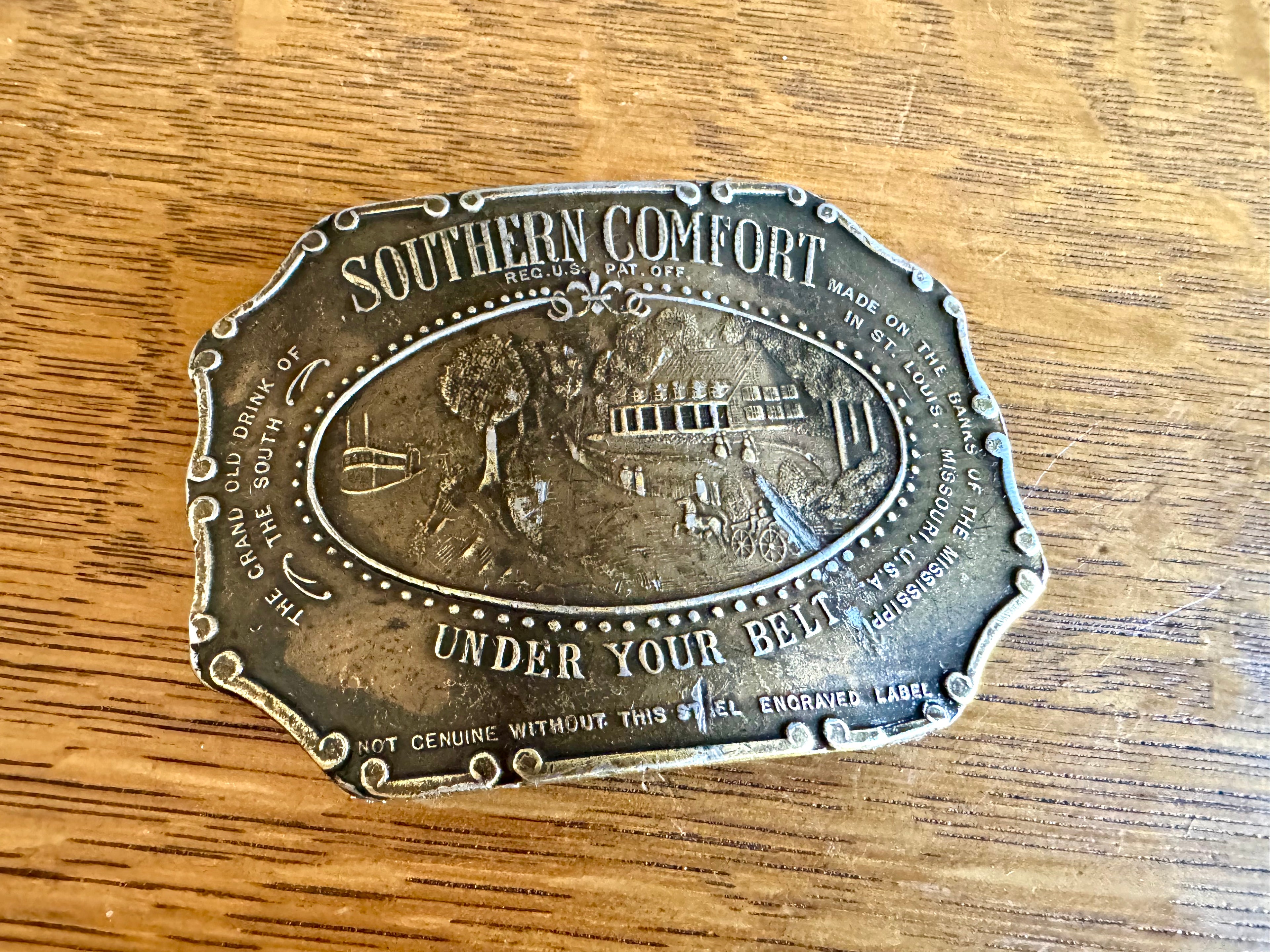 Vtg Southern Comfort Metal Belt Buckle | Whiskey Belt Buckle
