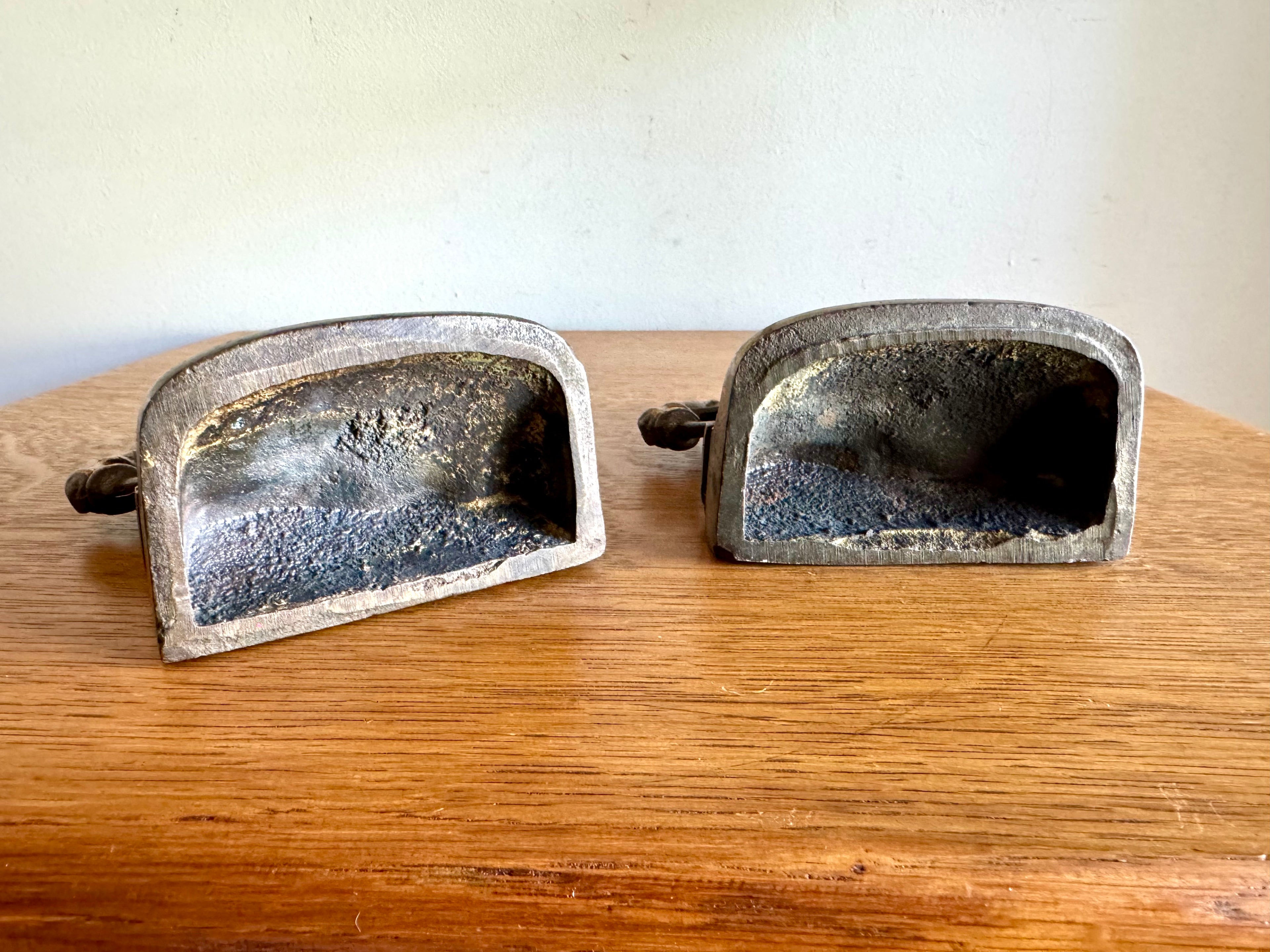 Vtg Pair of Bronze Clad Pirate Bookends | Swashbuckler Pirate Bookends