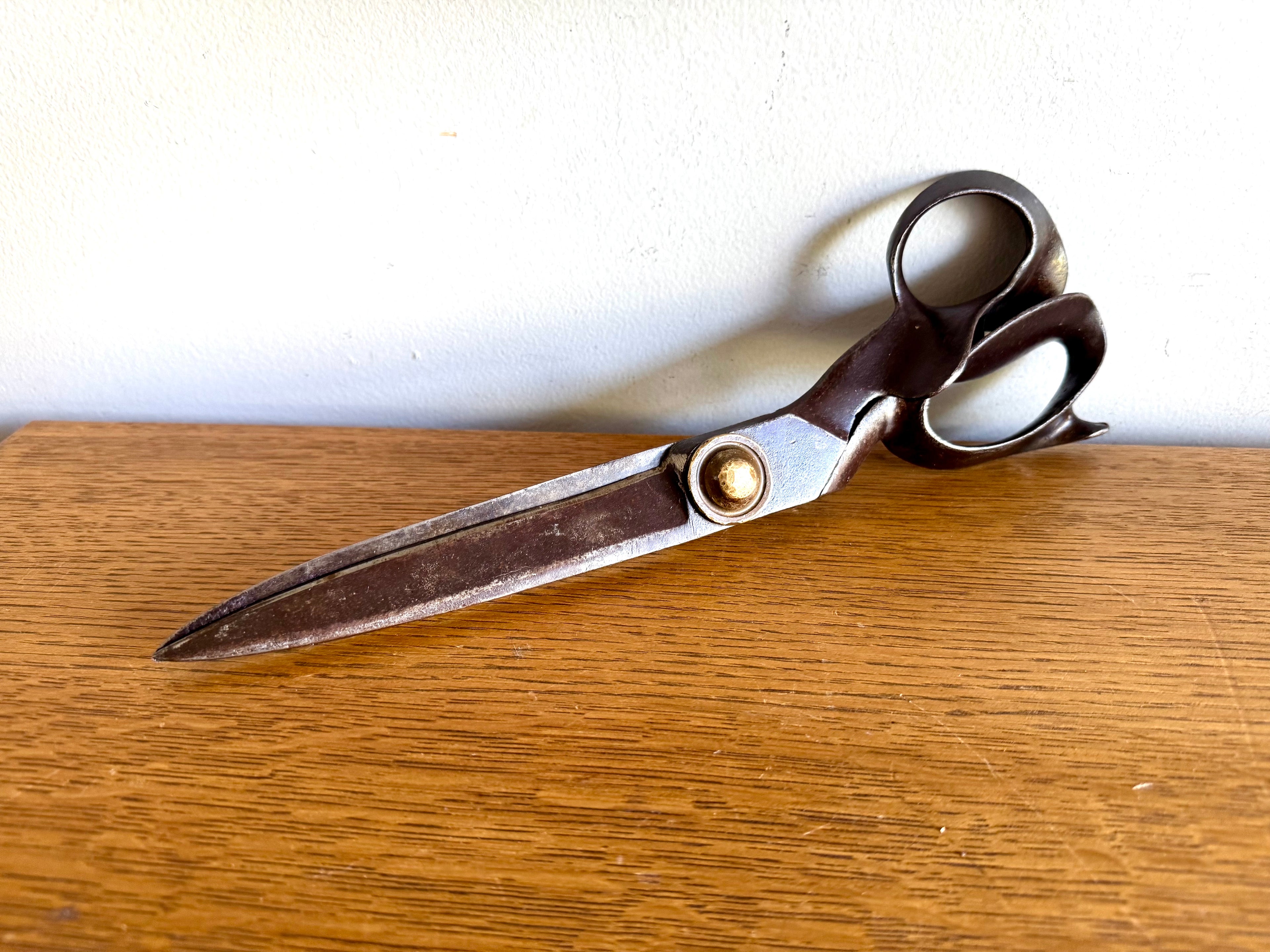 Antique R. Heinsch Style Taylor's Shears | Forged Steel 13" Right Handed Fabric Scissors
