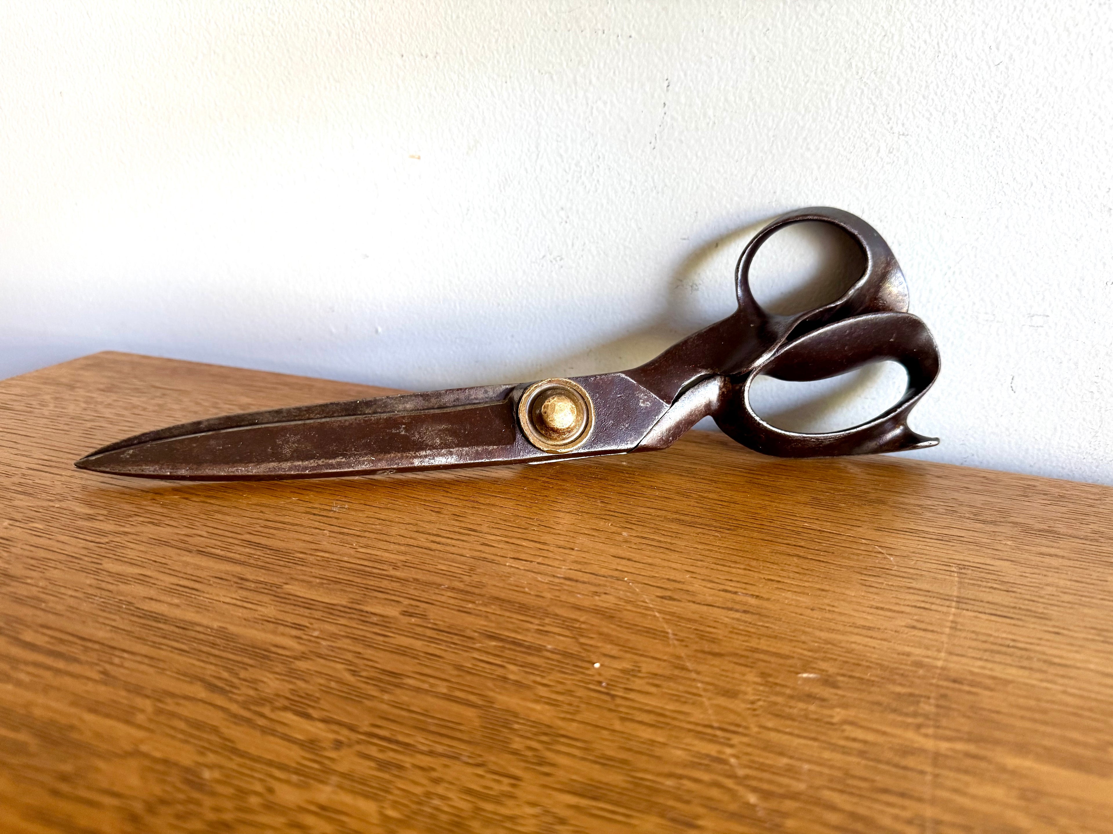 Antique R. Heinsch Style Taylor's Shears | Forged Steel 13" Right Handed Fabric Scissors