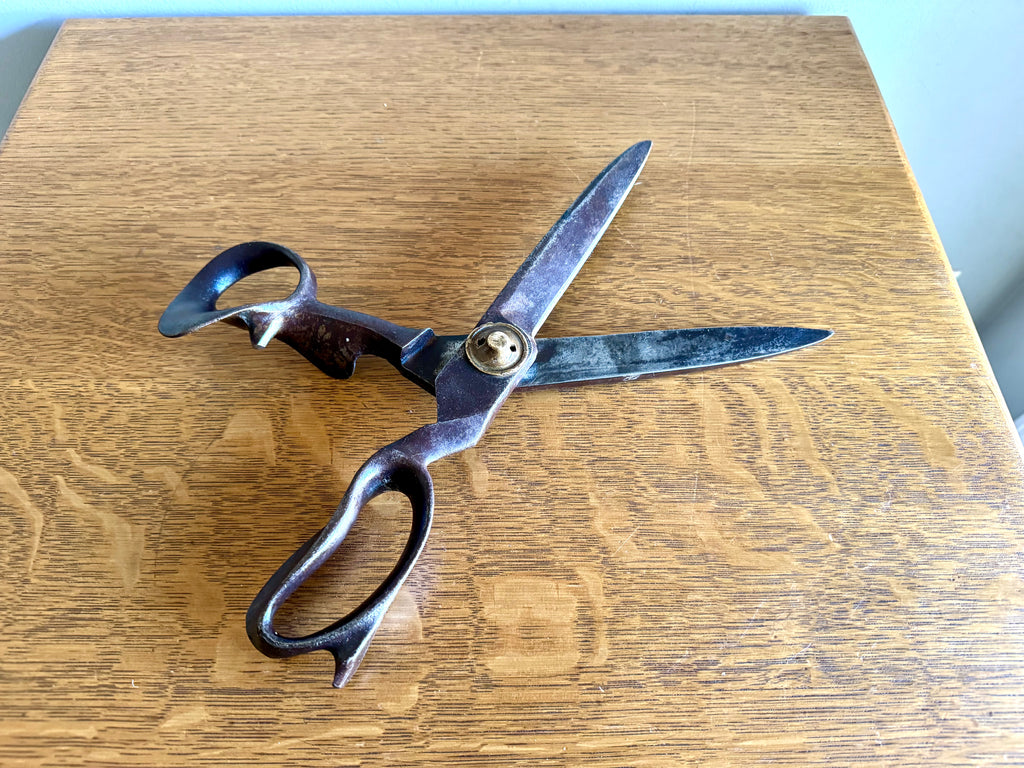 Antique R. Heinsch Style Taylor's Shears | Forged Steel 13" Right Handed Fabric Scissors
