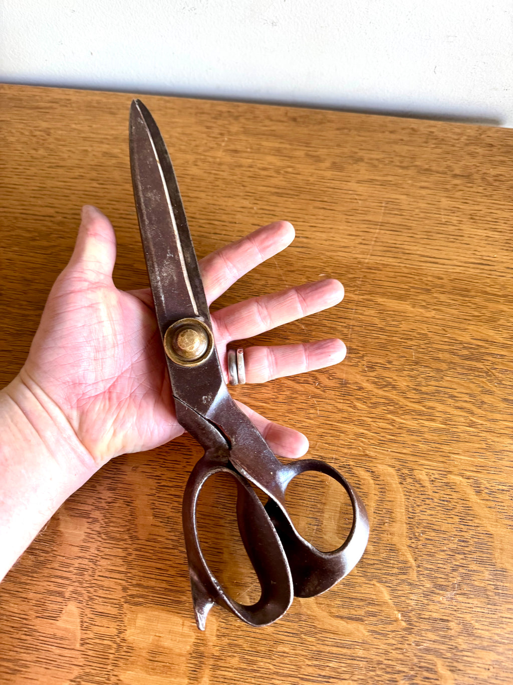 Antique R. Heinsch Style Taylor's Shears | Forged Steel 13" Right Handed Fabric Scissors