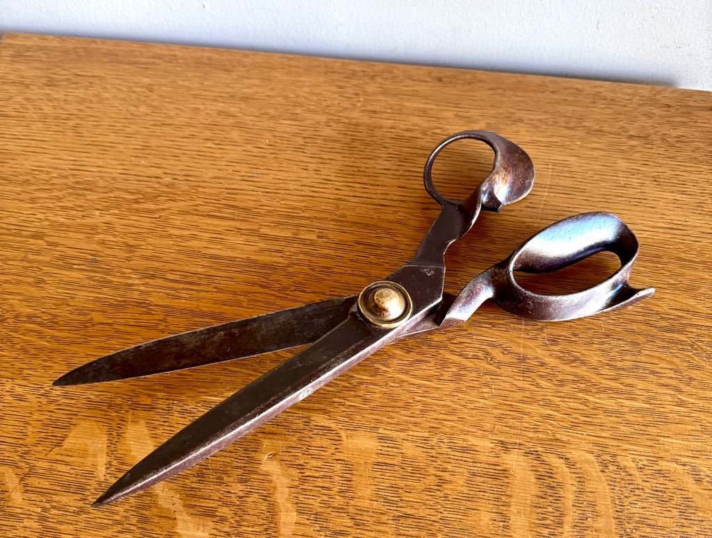 Antique R. Heinsch Style Taylor's Shears | Forged Steel 13" Right Handed Fabric Scissors