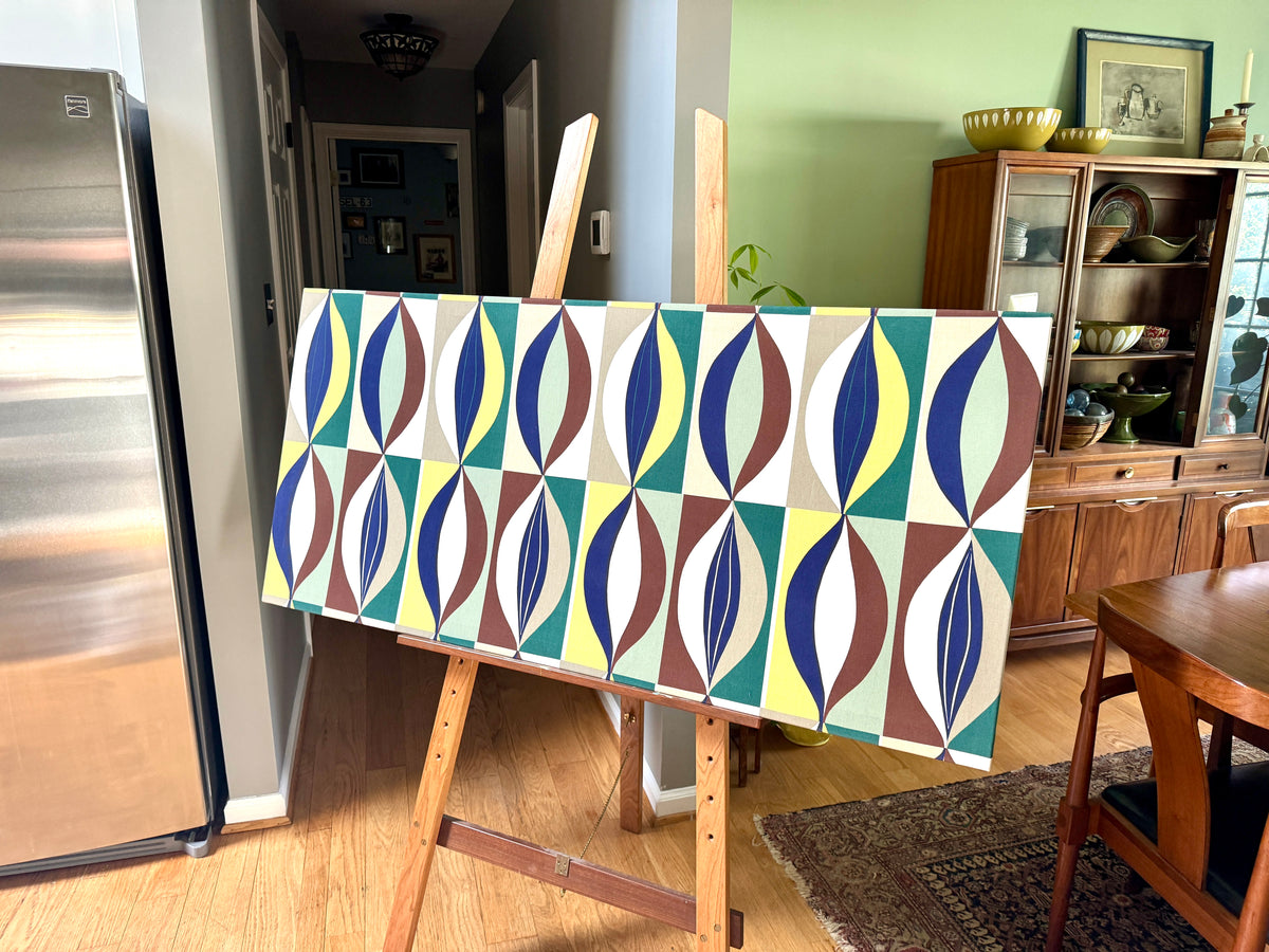 Vtg Scandinavian Ellips Textile Design Wall Hanging Designed by Ingela Westergaard ~ MCM Textile Wall Hanging