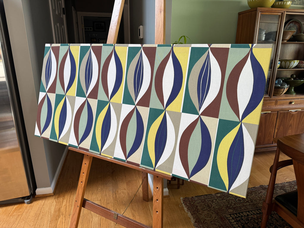 Vtg Scandinavian Ellips Textile Design Wall Hanging Designed by Ingela Westergaard ~ MCM Textile Wall Hanging