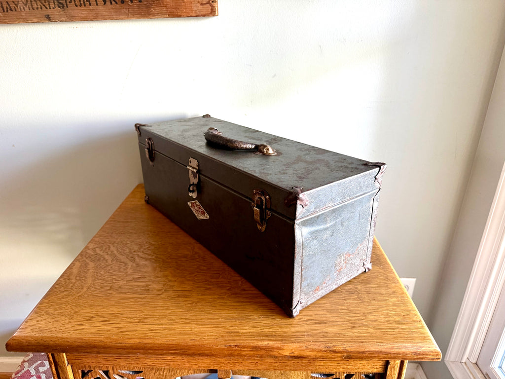 Vtg S-K Tools Distressed Toolbox | Rustic Sherman-Klove Toolbox with Caddy