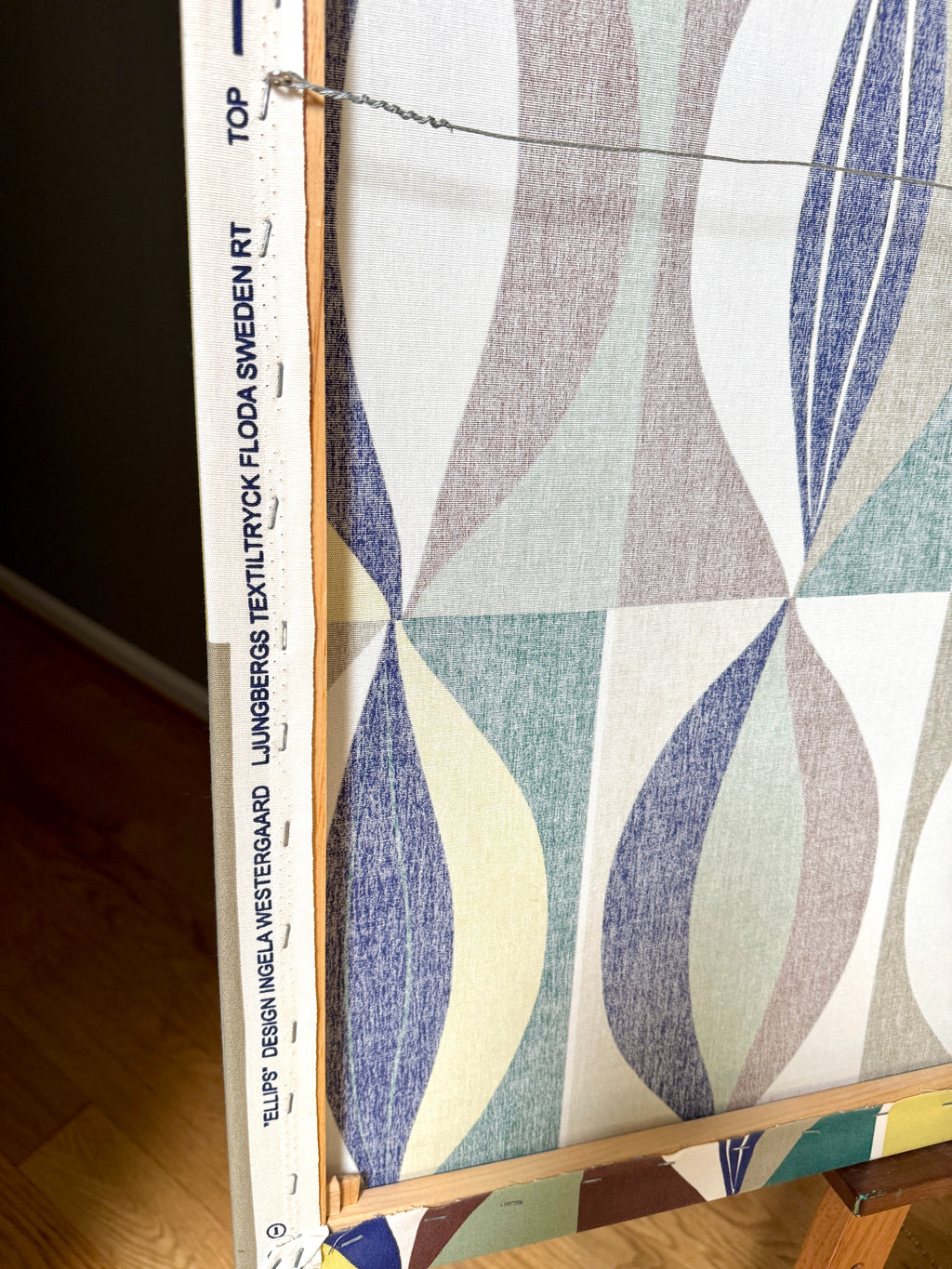 Vtg Scandinavian Ellips Textile Design Wall Hanging Designed by Ingela Westergaard ~ MCM Textile Wall Hanging