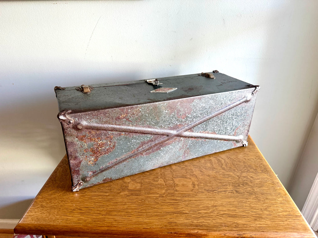 Vtg S-K Tools Distressed Toolbox | Rustic Sherman-Klove Toolbox with Caddy