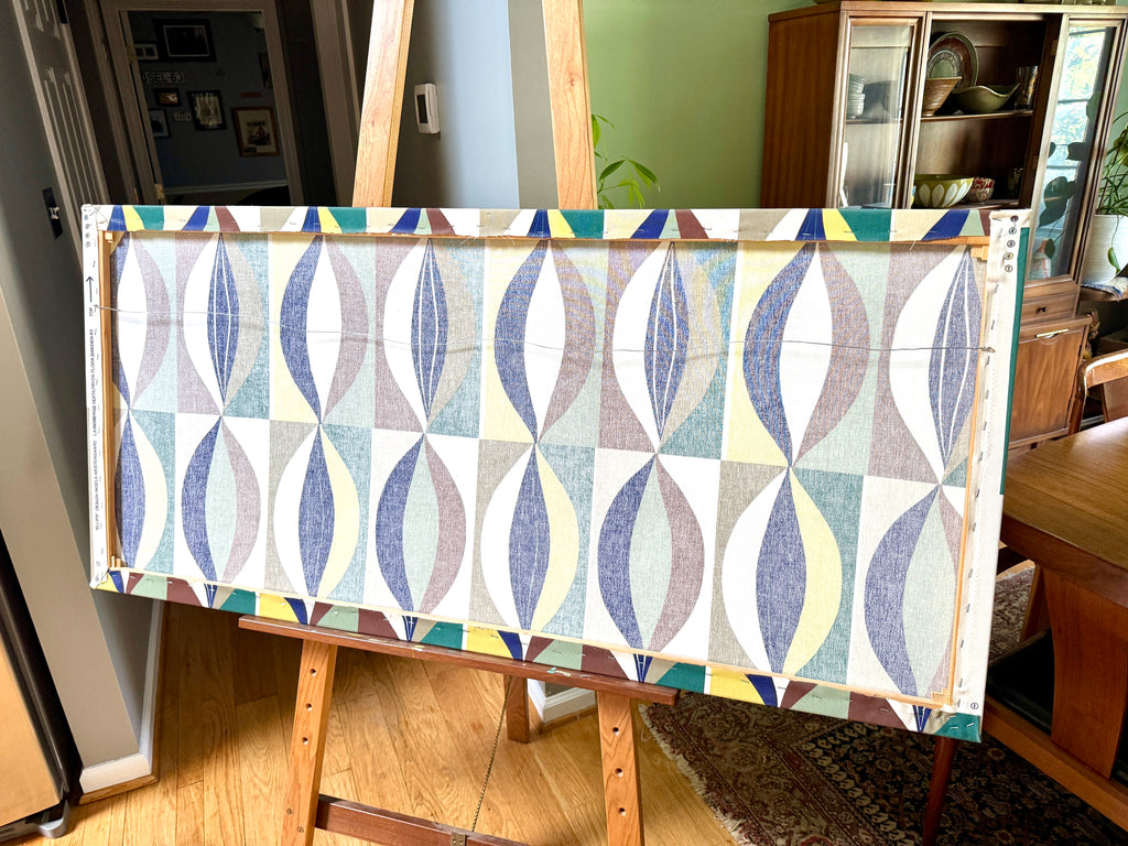 Vtg Scandinavian Ellips Textile Design Wall Hanging Designed by Ingela Westergaard ~ MCM Textile Wall Hanging