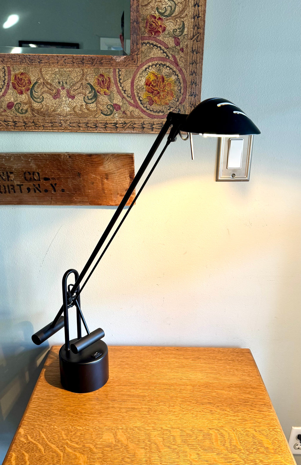 Vtg Post-modern Counter Balance Desk Lamp | Black Articulating Desk Lamp
