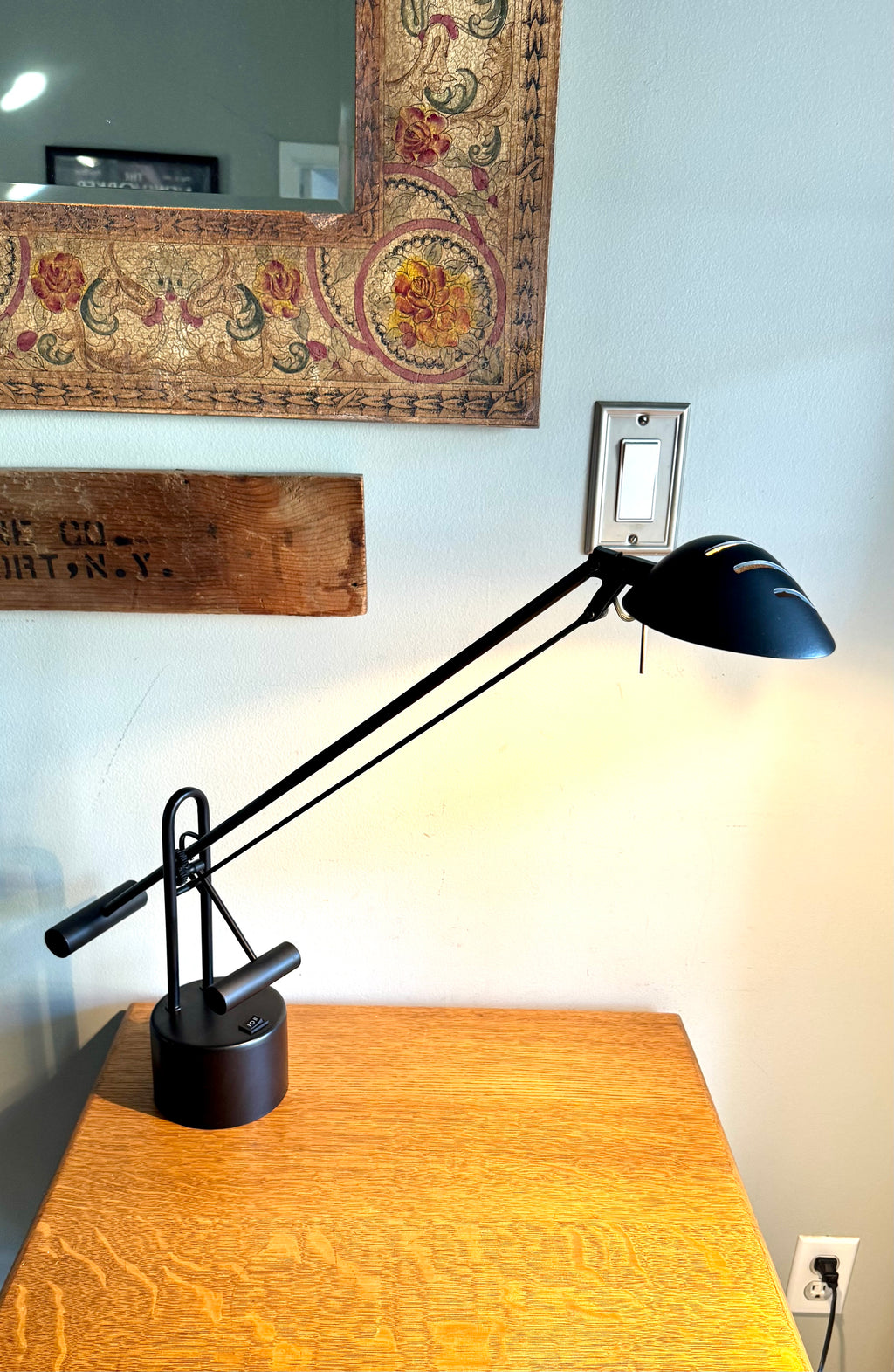 Vtg Post-modern Counter Balance Desk Lamp | Black Articulating Desk Lamp