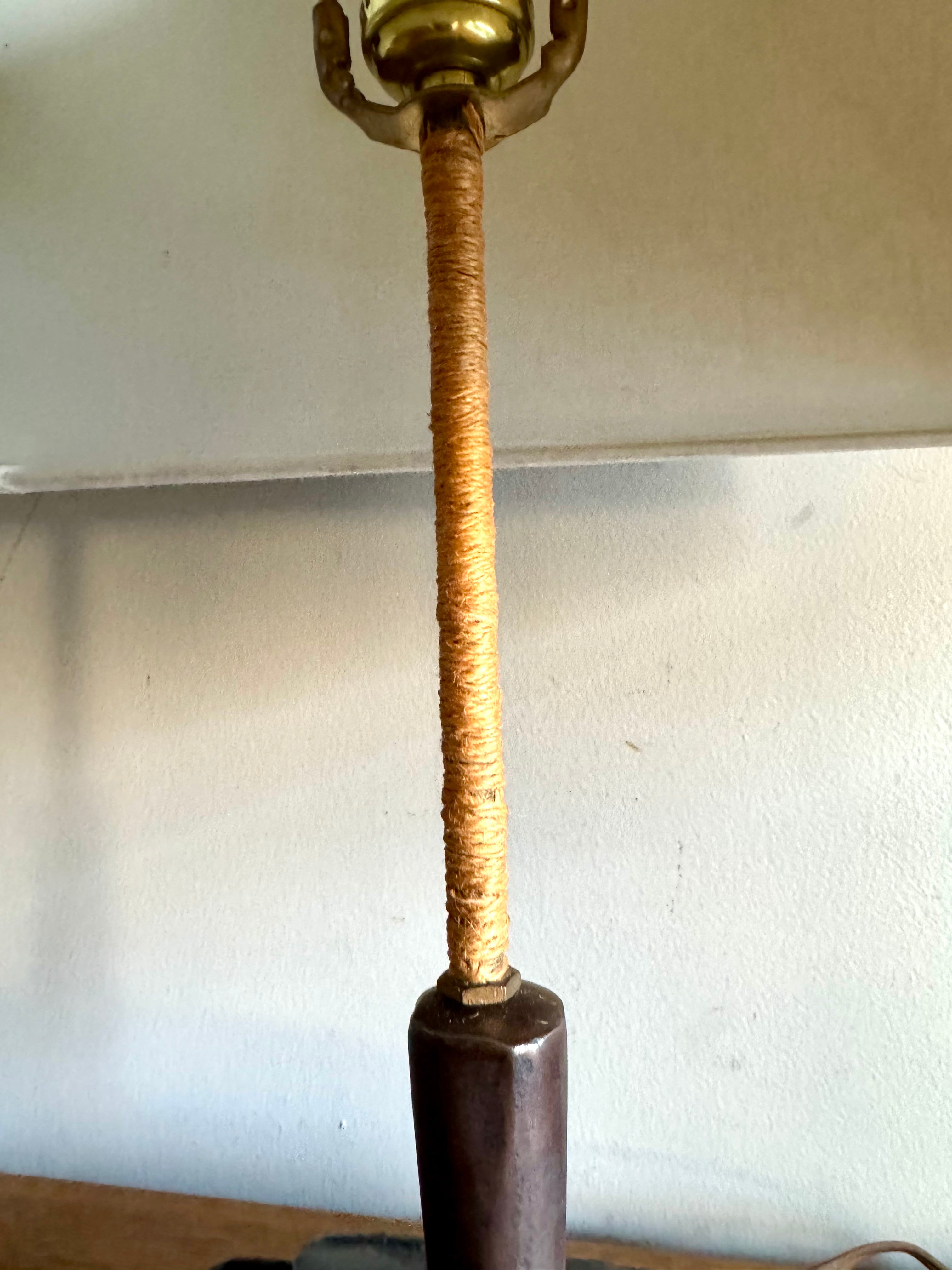 Vtg Steel Brutalist Table Lamp | Unique Steel Lamp