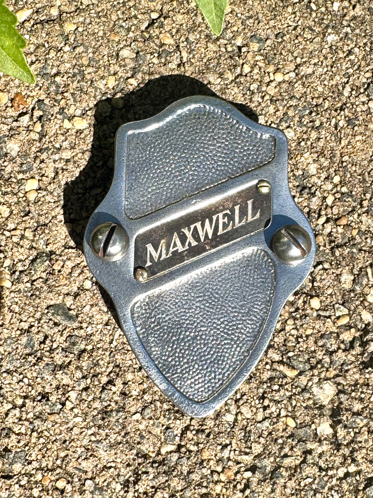 Antique Maxwell Automotive Metal Shield Emblem Badge ~ Maxwell Automotive Radiator Badge