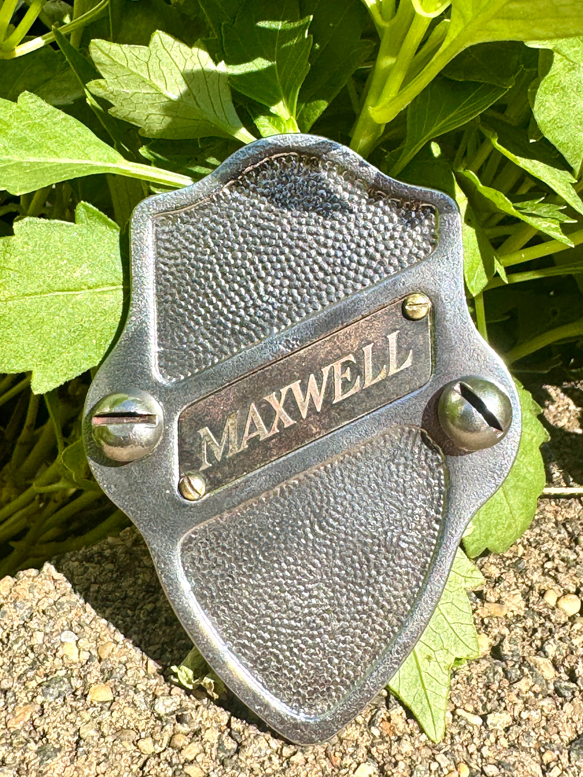 Antique Maxwell Automotive Metal Shield Emblem Badge ~ Maxwell Automotive Radiator Badge