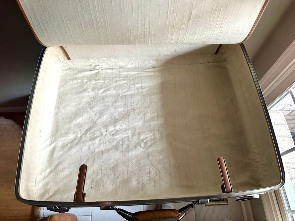 Vtg Pair of Nesting Brown Marble Suitcases | 1970's American Tourister Suitcases