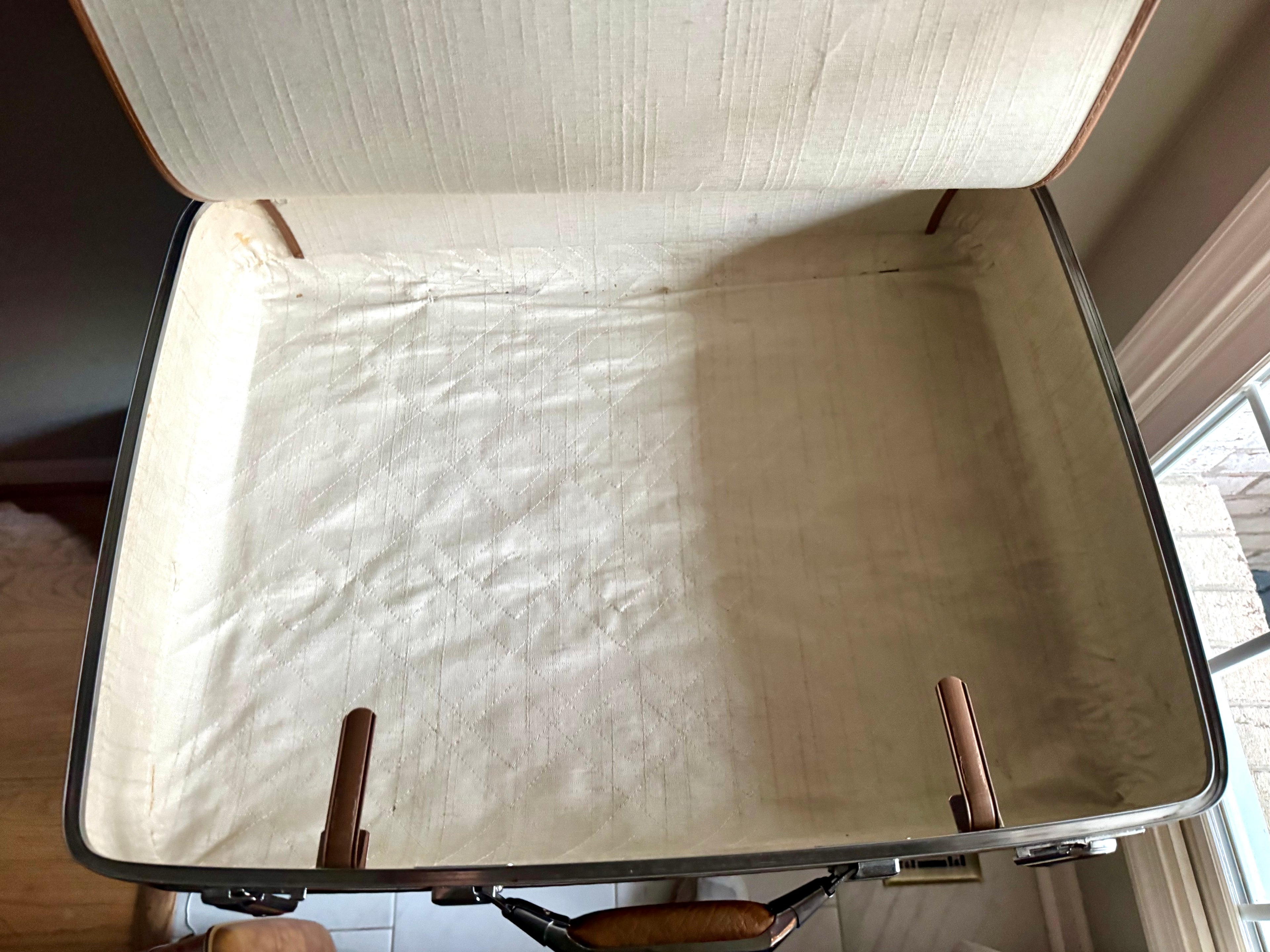 Vtg Pair of Nesting Brown Marble Suitcases | 1970's American Tourister Suitcases