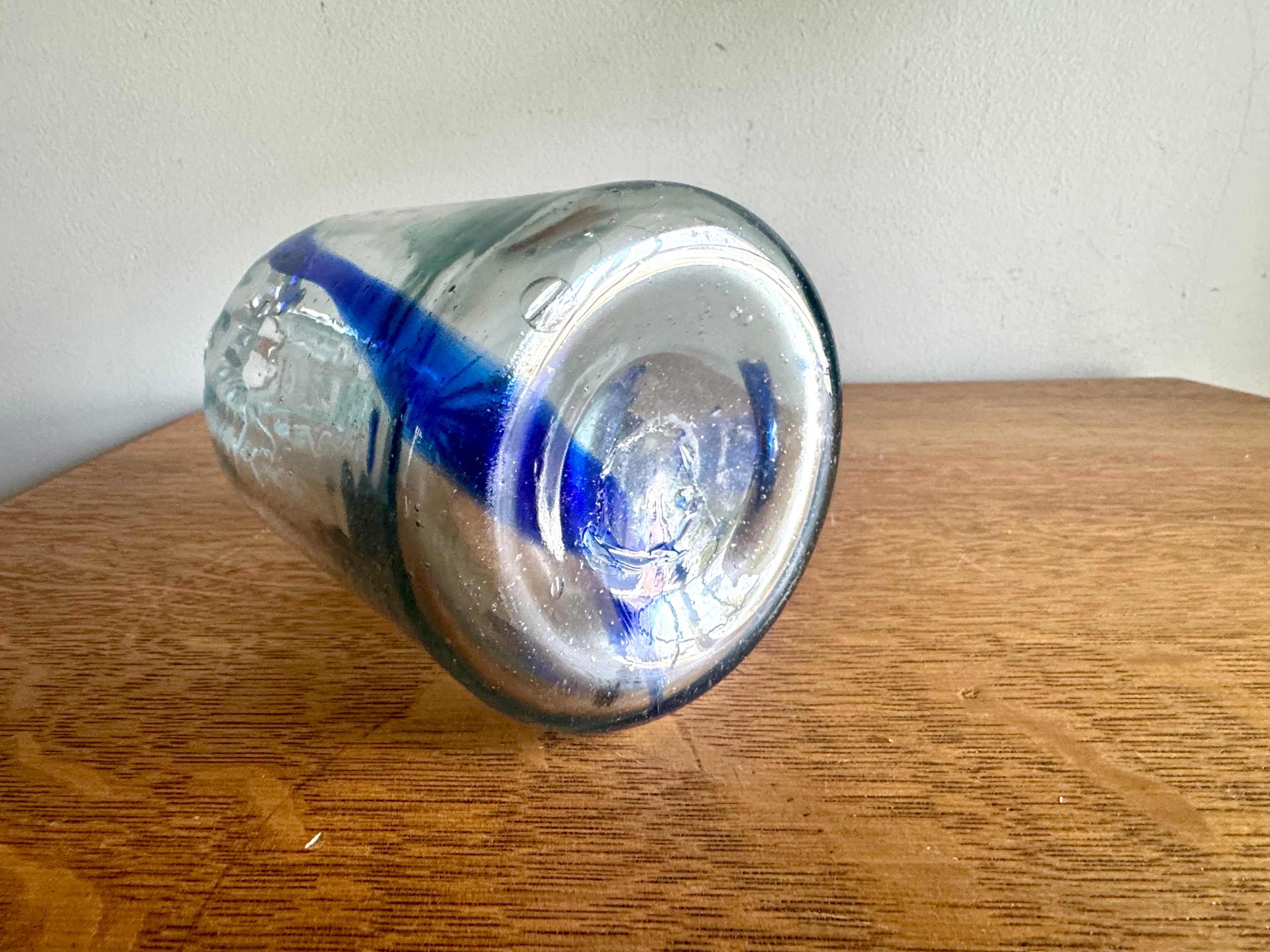 Vtg Handblown Glass Decanter with Stopper | Cobalt Blue Blenko Style Decanter