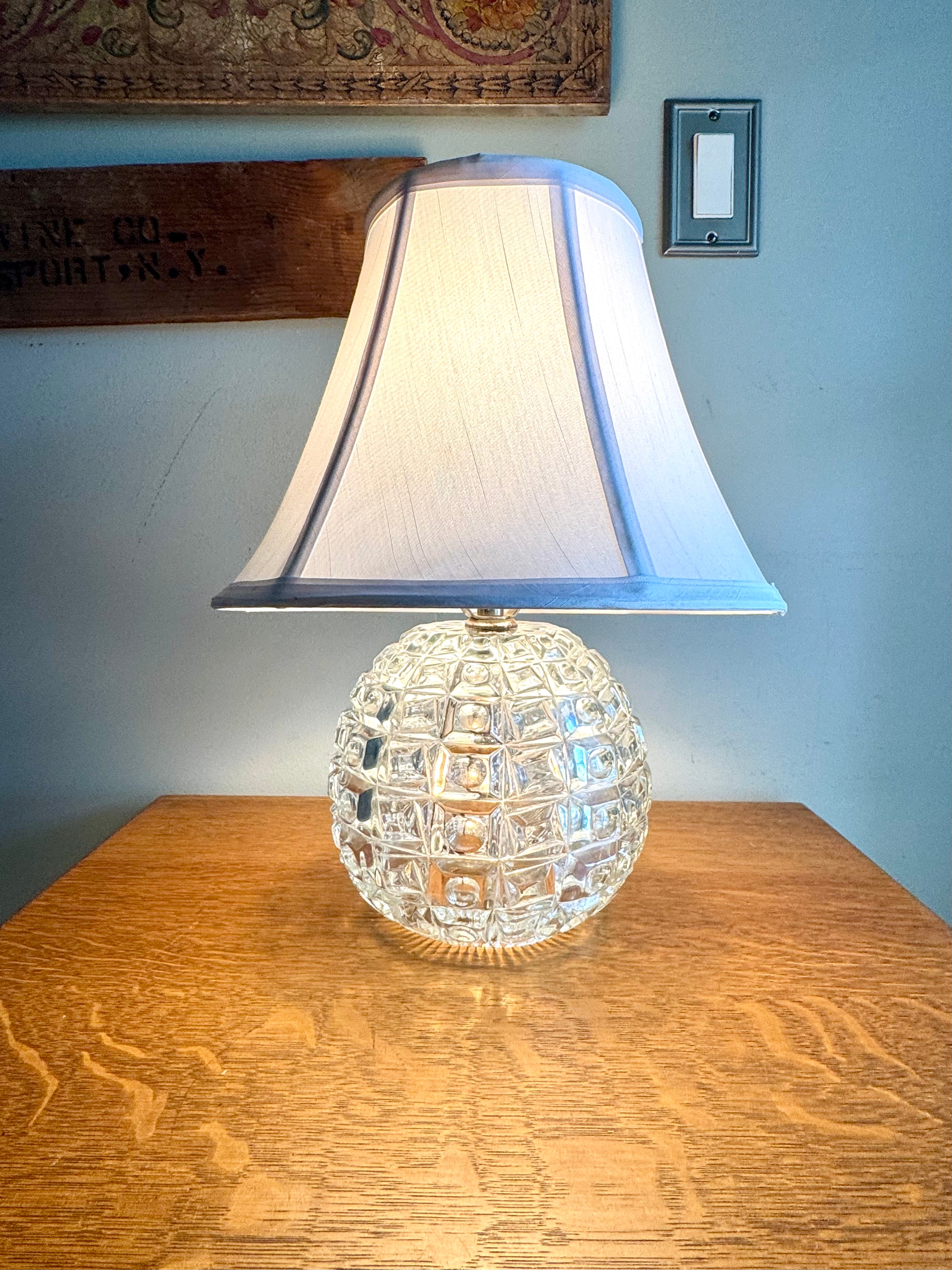 1950's Cut Crystal Lamp | Three Way Crystal Lamp