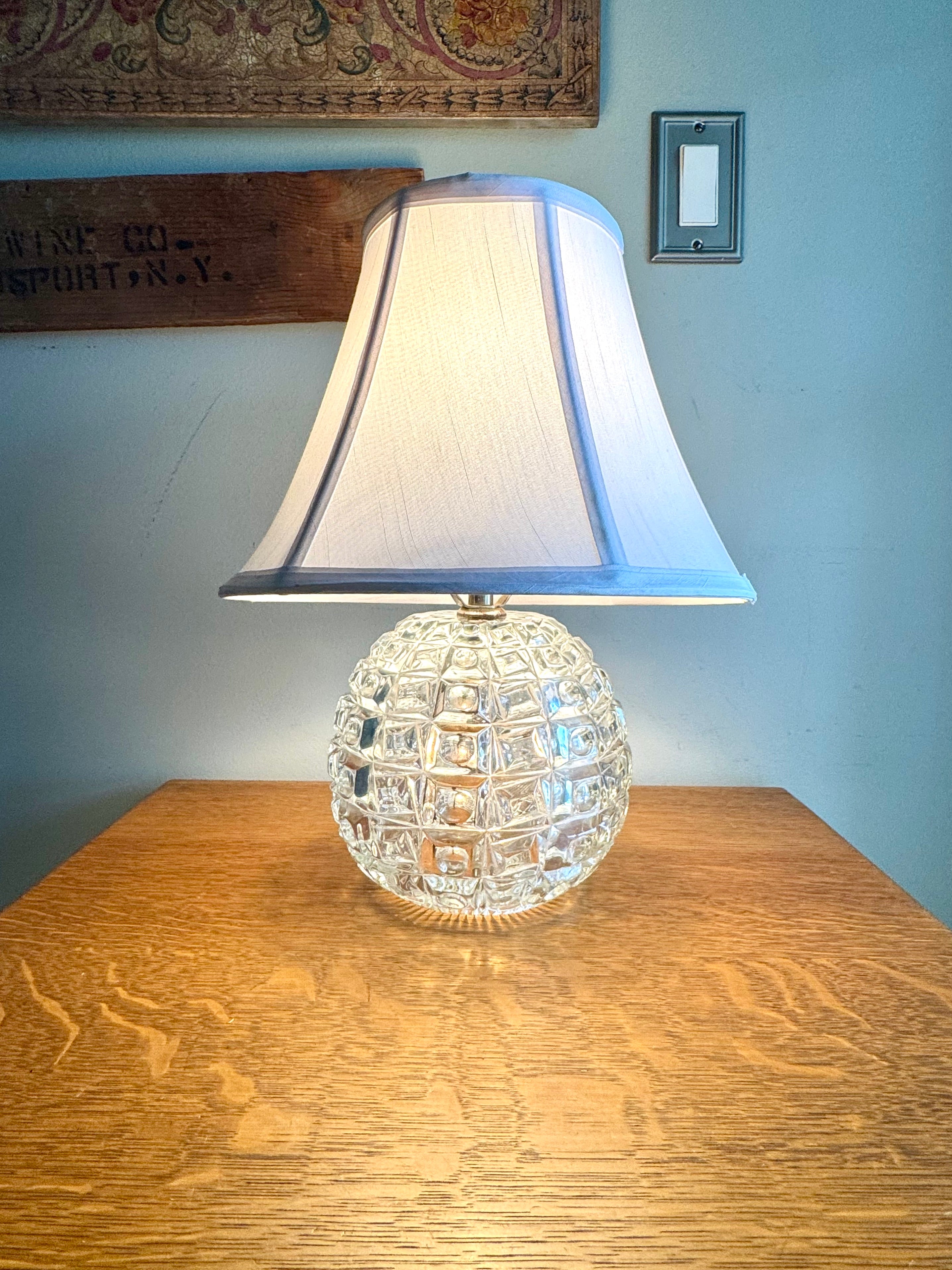 1950's Cut Crystal Lamp | Three Way Crystal Lamp